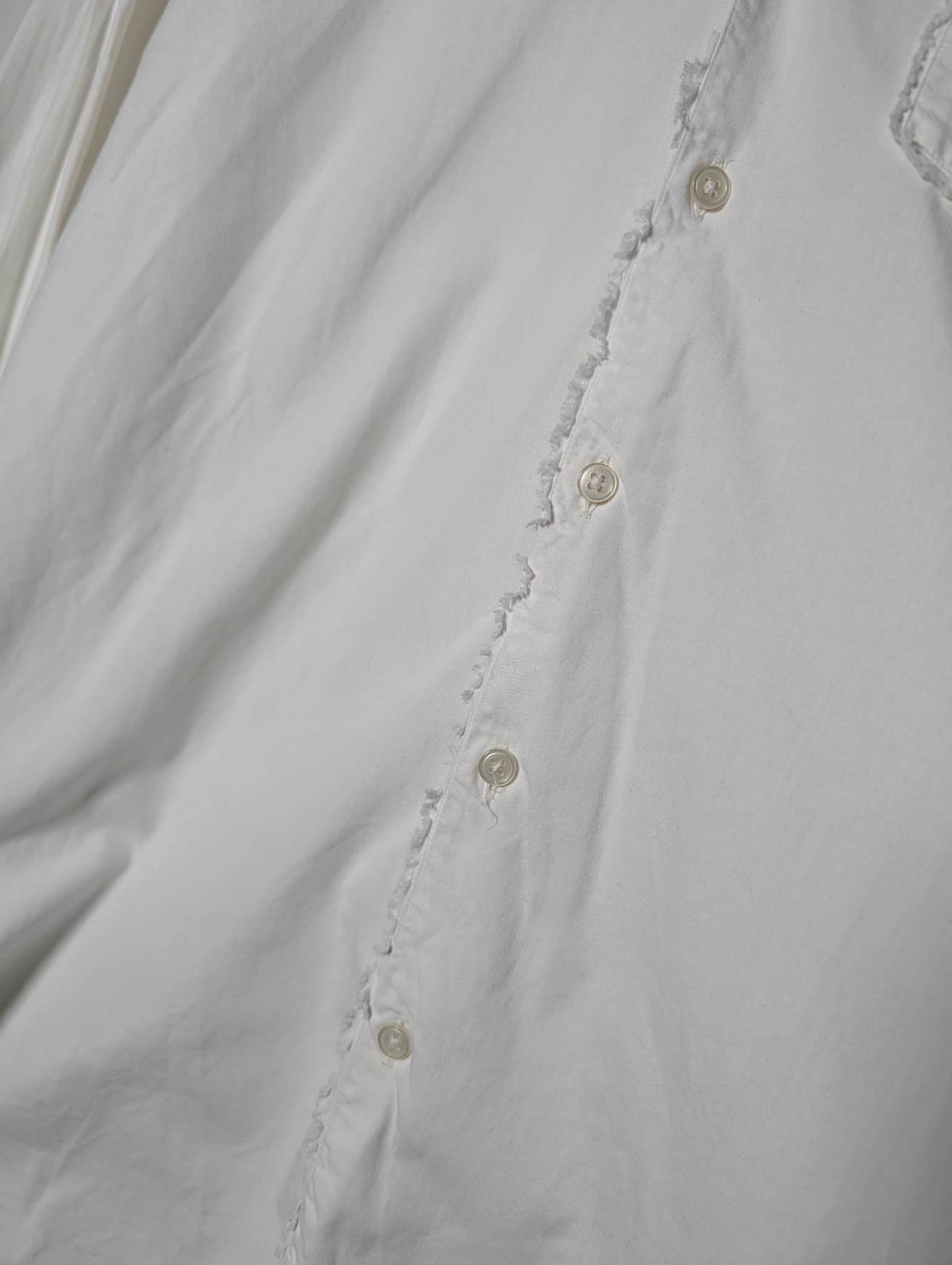 Jac+Jack Long Sleeve Button-Down Shirt White Raw Edge Detail Size M — photo 3 of 6