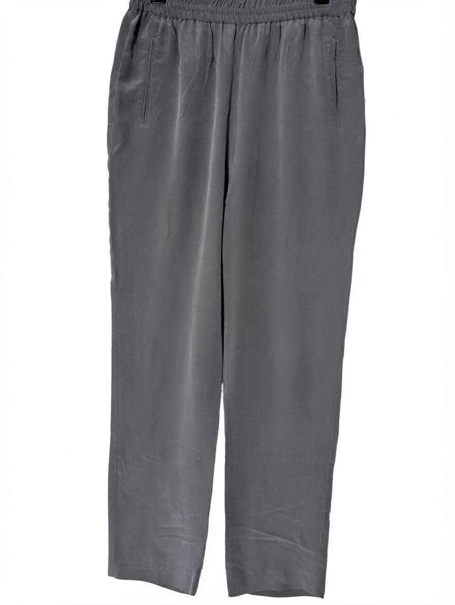 Jac+Jack Silk Trousers Grey Elastic Waist — photo 1 of 6