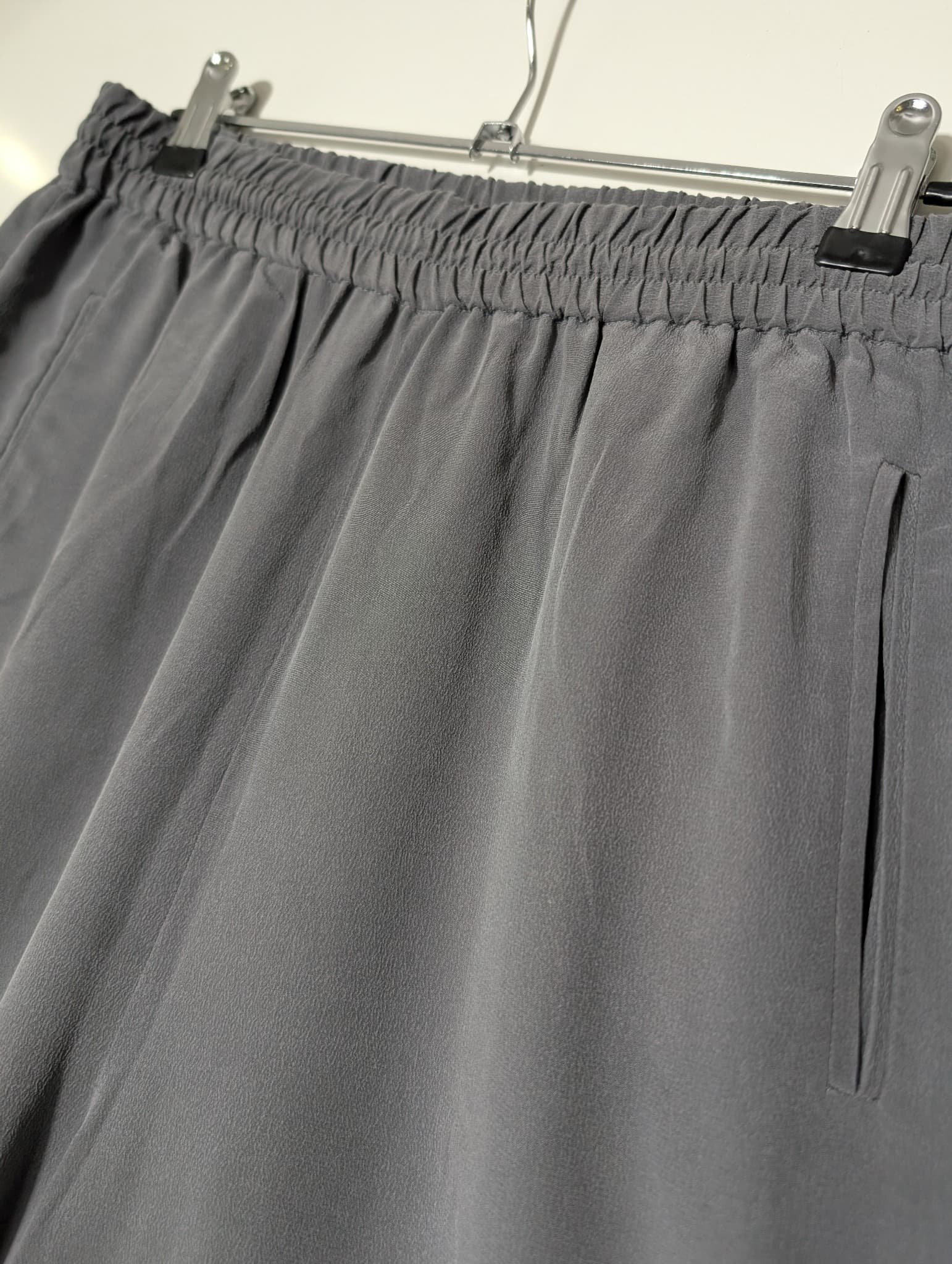 Jac+Jack Silk Trousers Grey Elastic Waist — photo 2 of 6