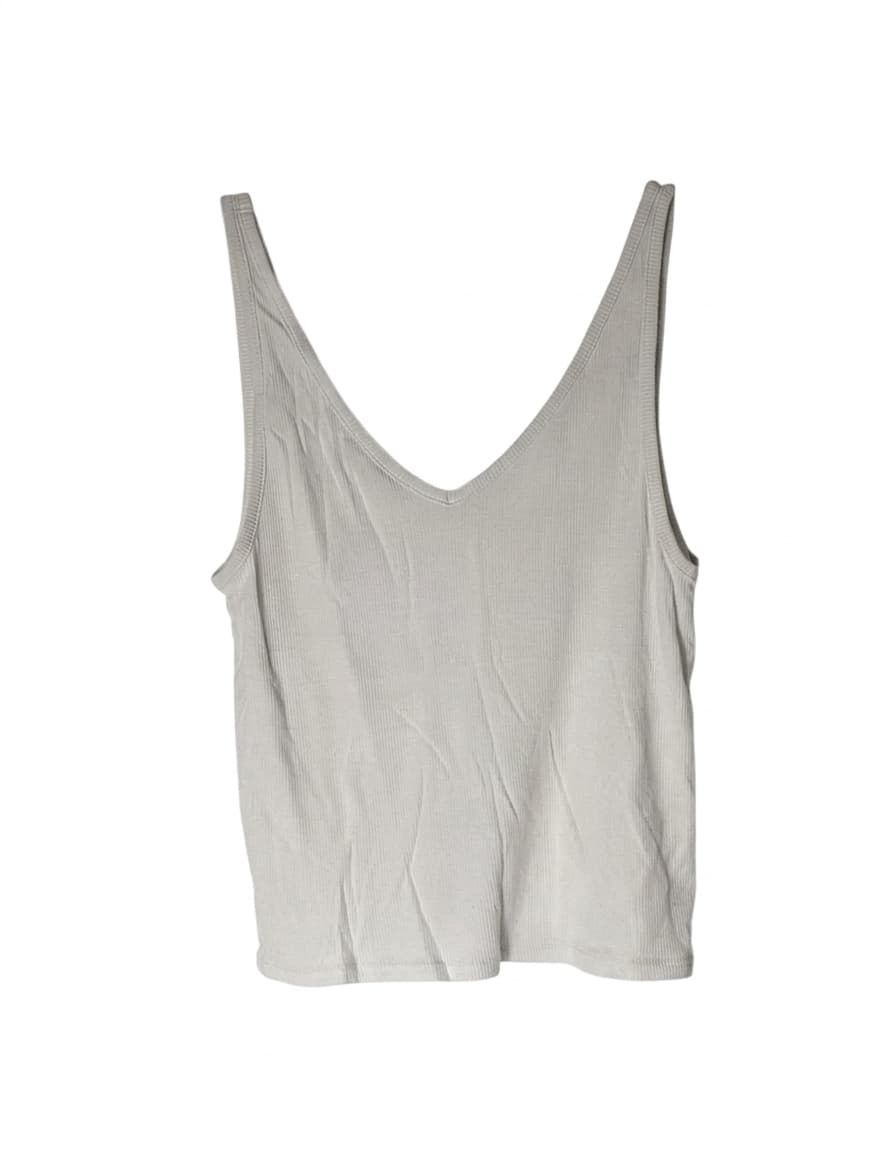 Jac+Jack White Ribbed V-Neck Tank Top — photo 1 of 8