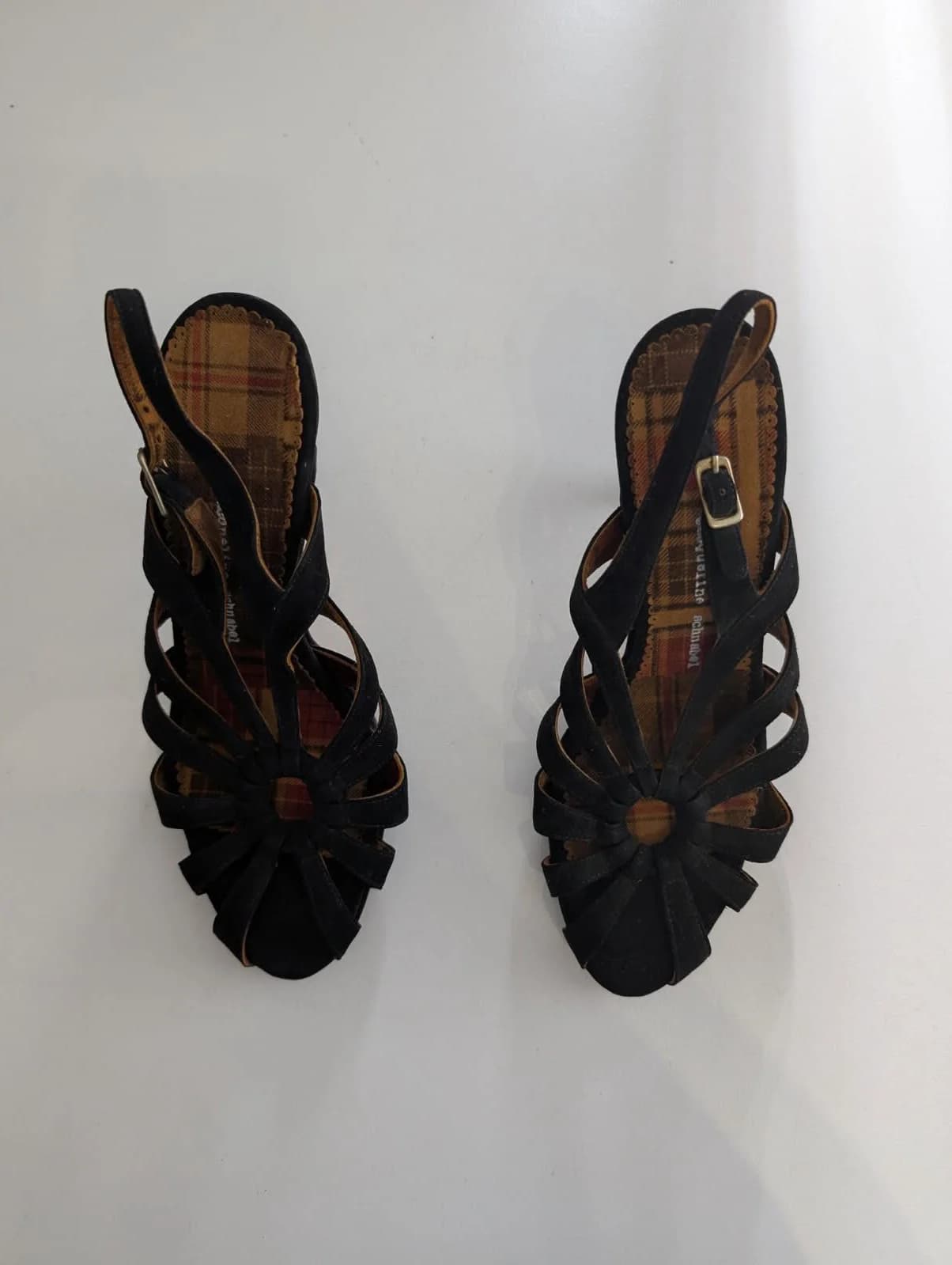 Jacqueline Schnabel Black Suede Strappy Heels - Size 38 — photo 3 of 5