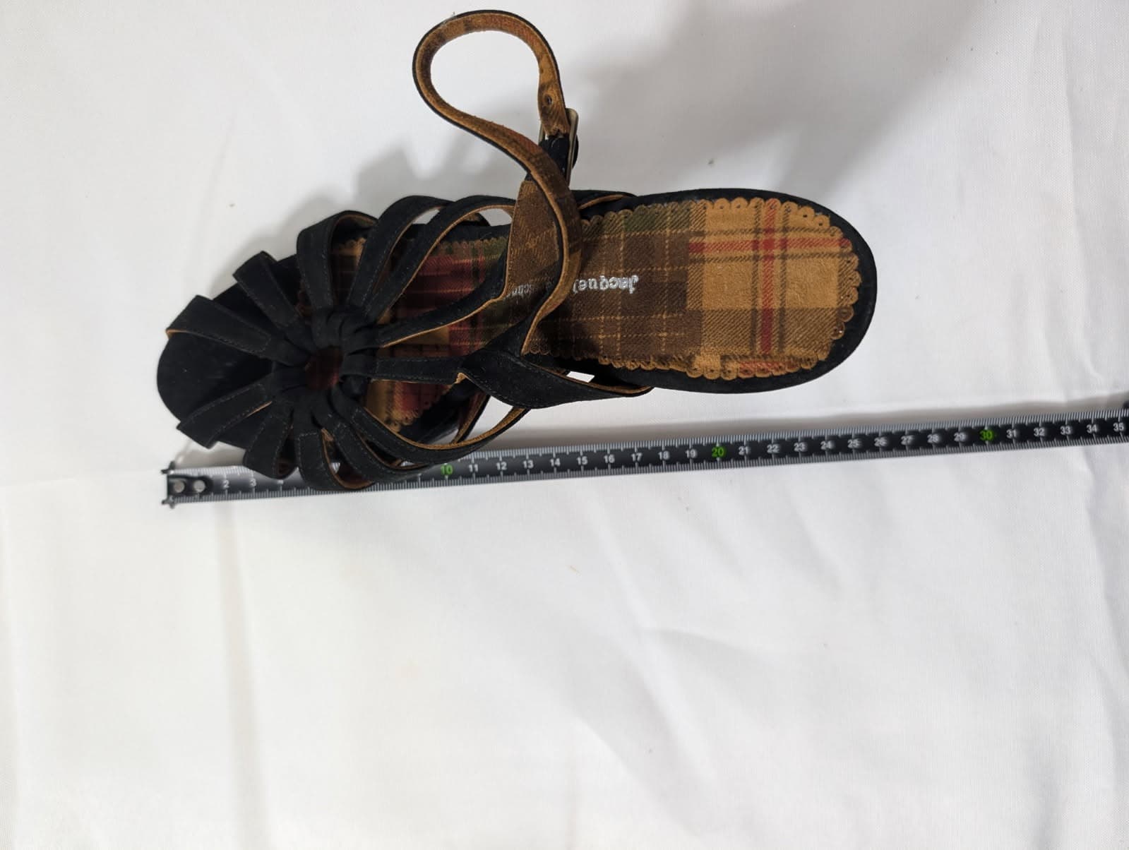 Jacqueline Schnabel Black Suede Strappy Heels - Size 38 — photo 4 of 7