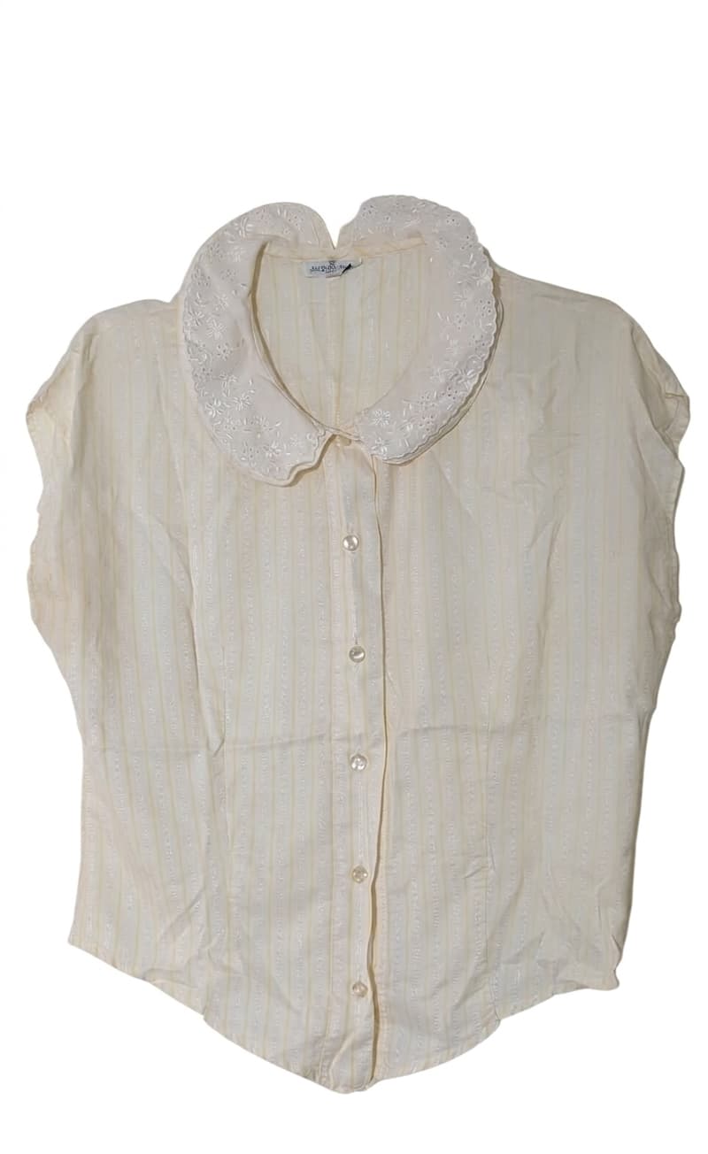 Jacques Fath Paris Vintage Embroidered Peter Pan Collar Blouse — photo 1 of 5