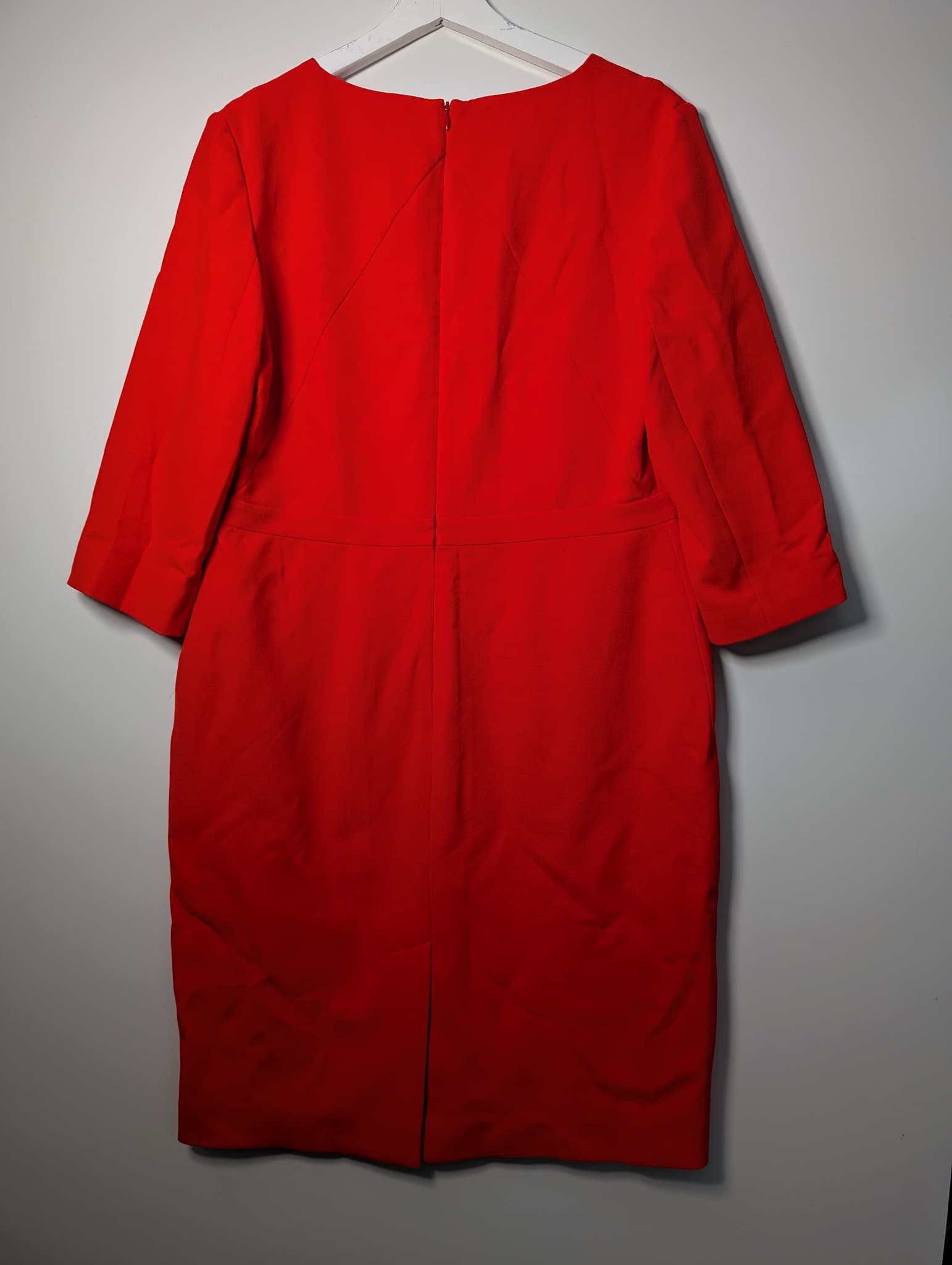 Jaeger Red Sheath Dress 3/4 Sleeve UK 14 — photo 4 of 9