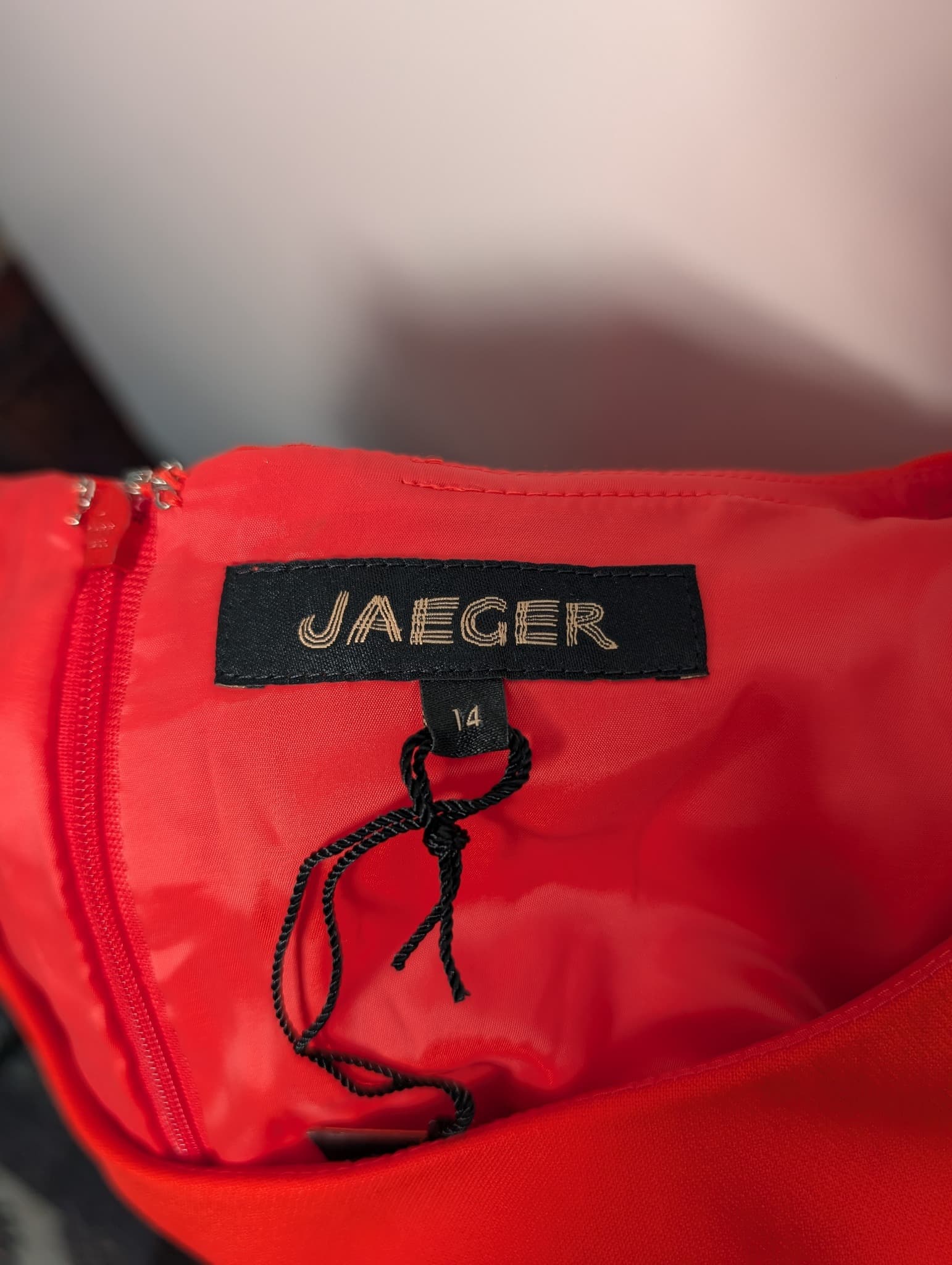 Jaeger Red Sheath Dress 3/4 Sleeve UK 14 — photo 5 of 9