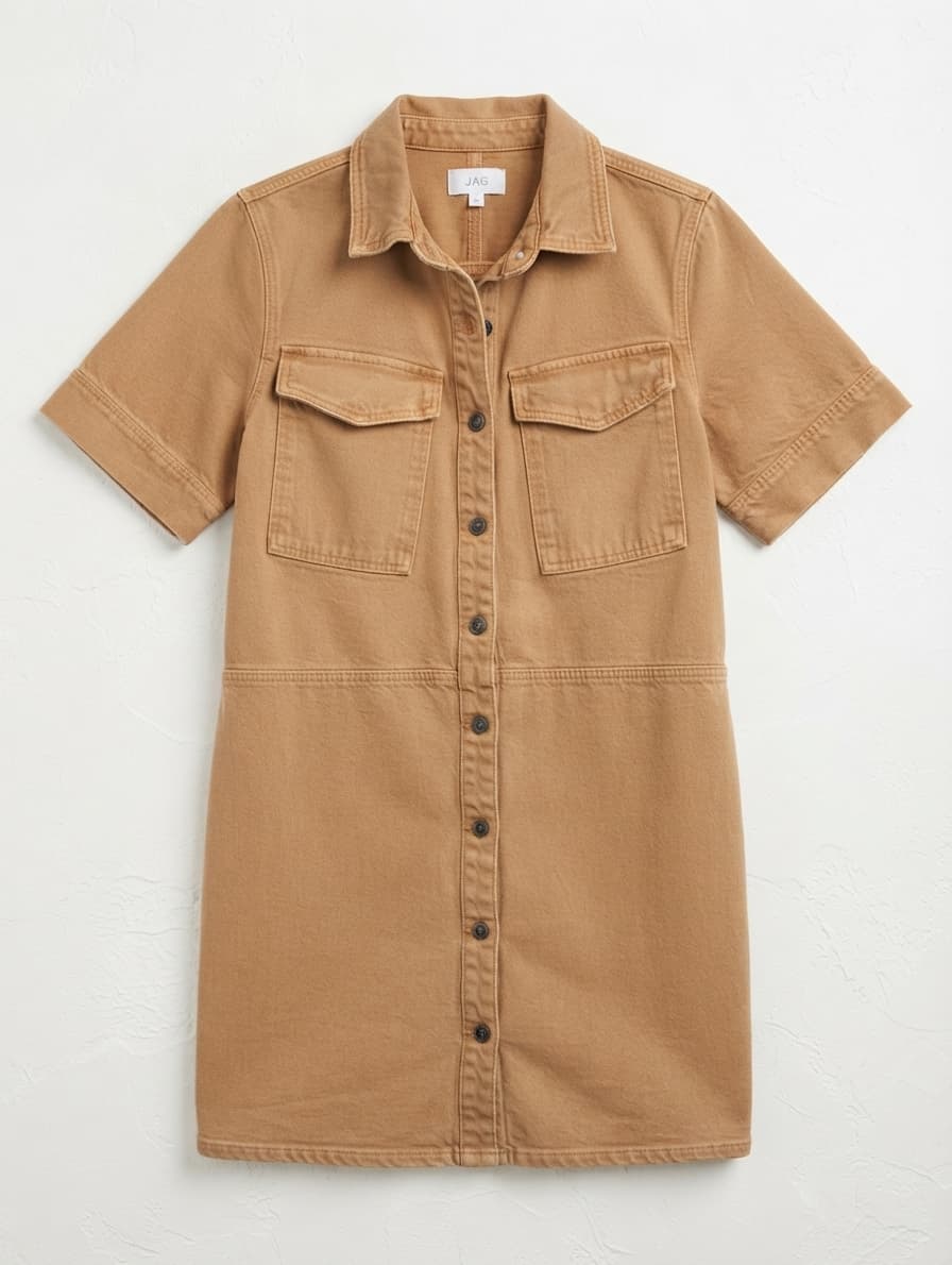 JAG Women's Denim Utility Shirt Dress Tan Size S — photo 1 of 8