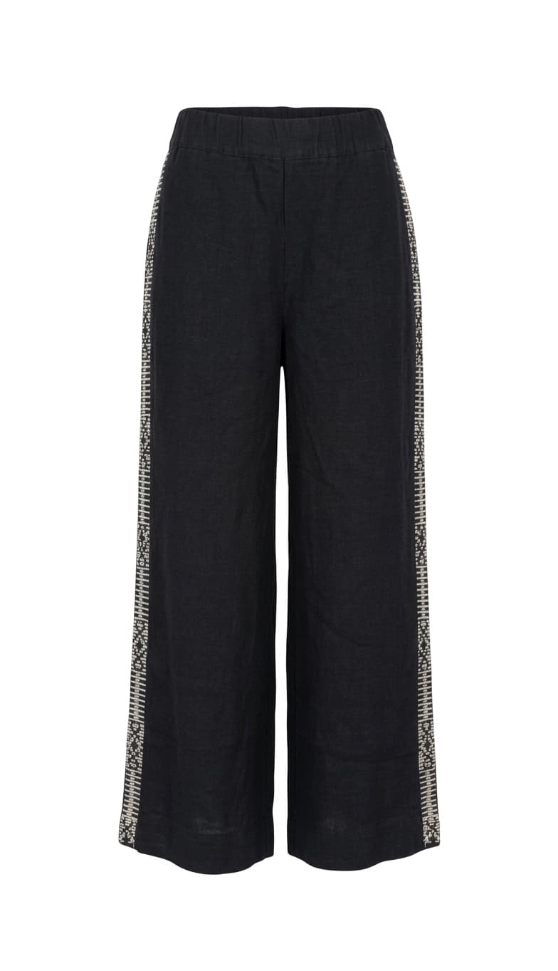Jigsaw Dark Navy Blue Trousers with Side Stripe Detail — photo 1 of 5