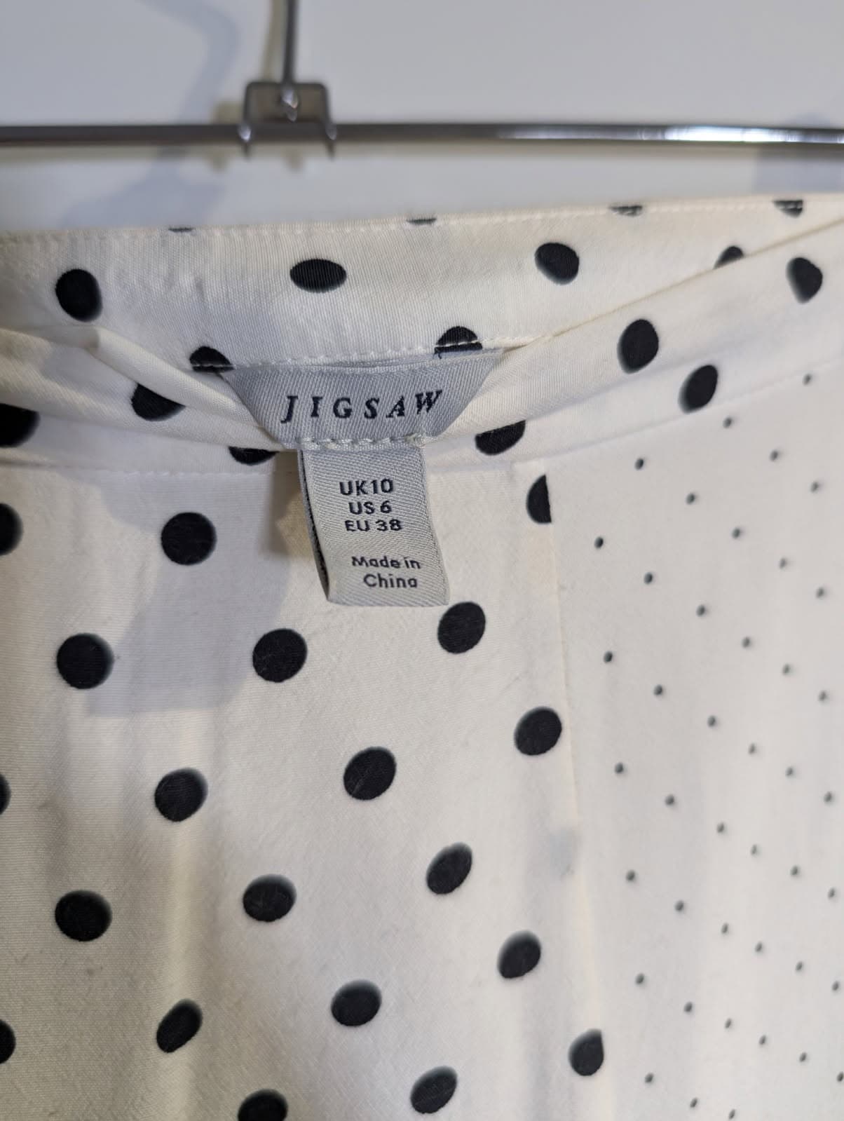 Jigsaw Polka Dot Viscose Midi Skirt Cream & Black UK 10 — photo 5 of 7