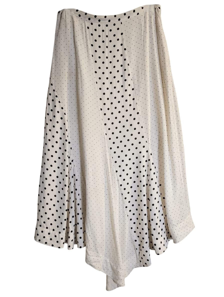 Jigsaw Polka Dot Viscose Midi Skirt Cream & Black UK 10 — photo 1 of 7