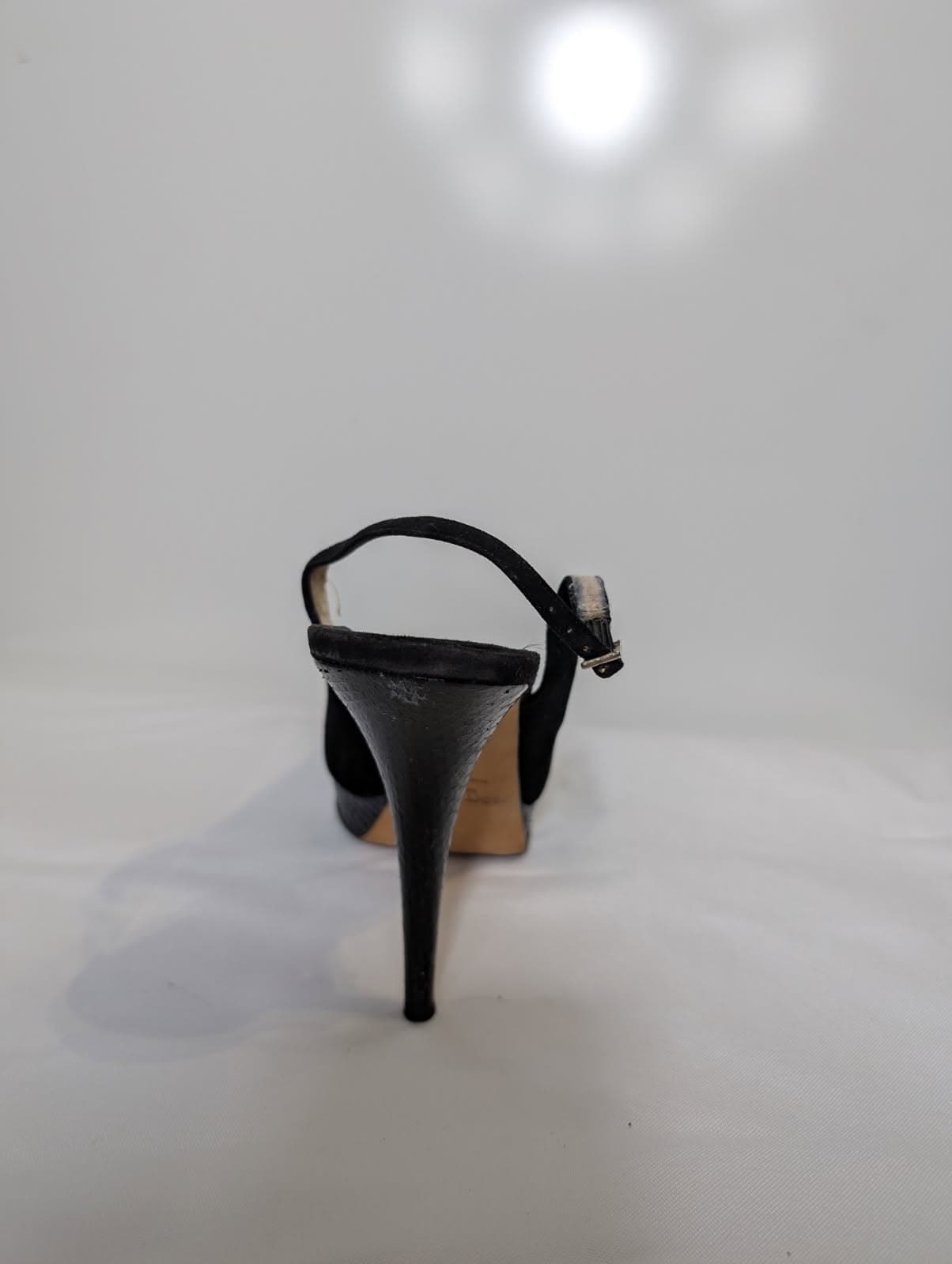 Jimmy Choo Black Suede Peep Toe Slingback Platform Heels - EU 41 — photo 4 of 7