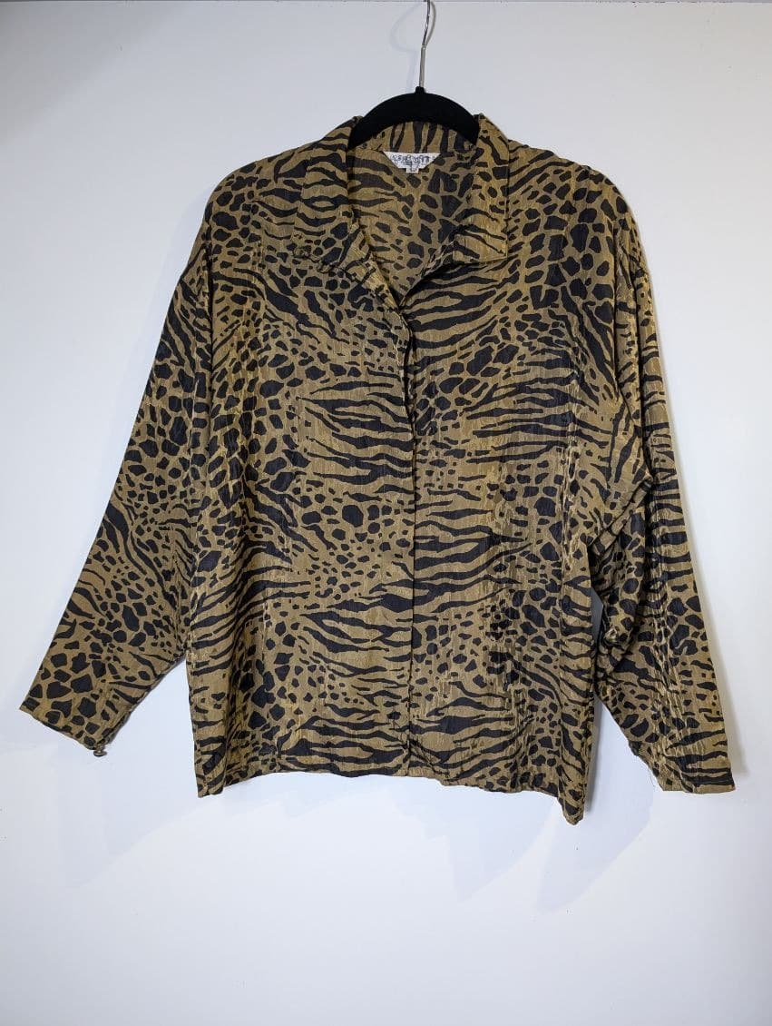 JMT Exclusively Designed Silk Shirt Leopard Print Size 34 — photo 8 of 10