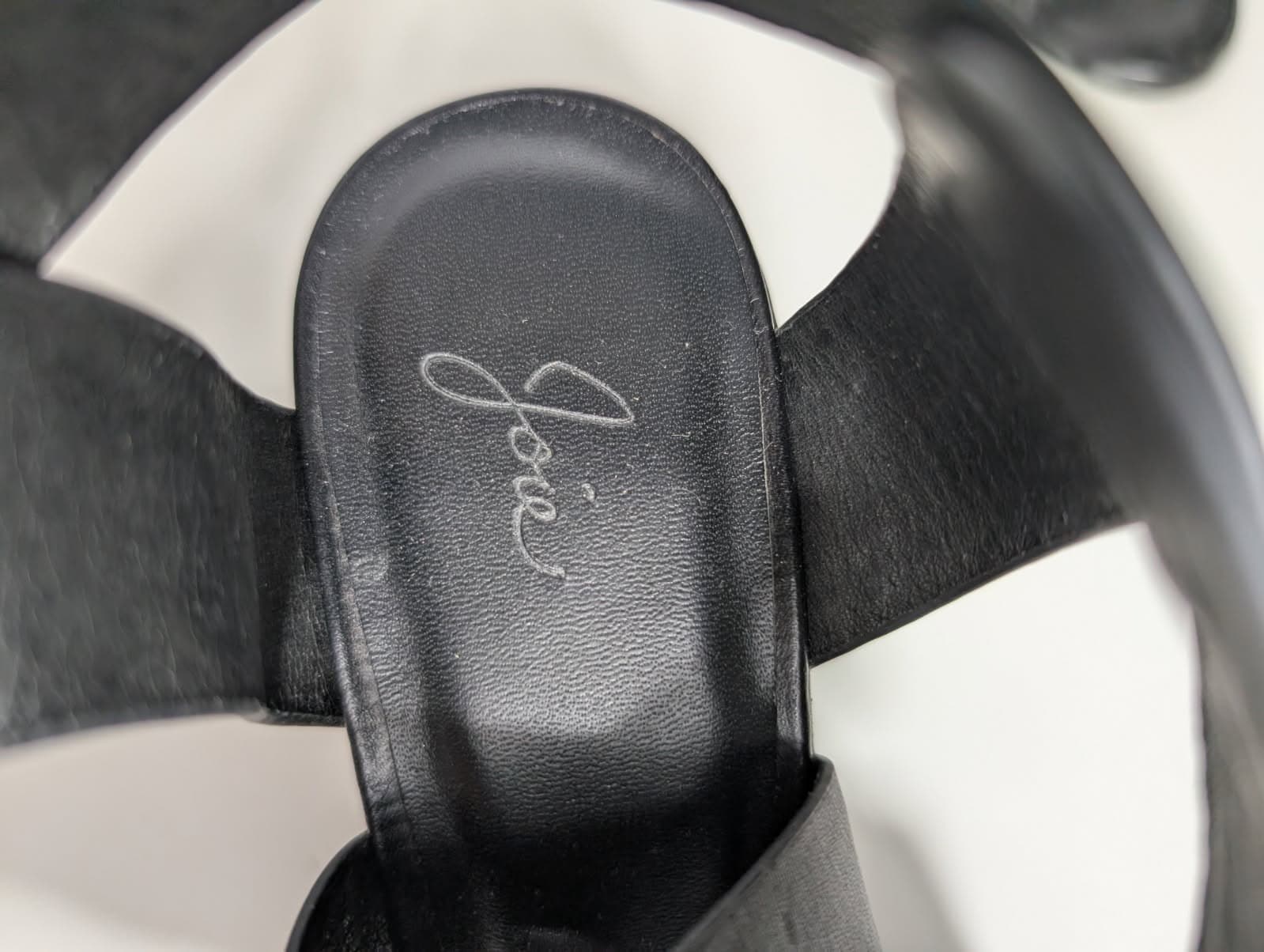 Joie Black Leather Criss-Cross Block Heel Sandals - EU 37.5 — photo 4 of 7