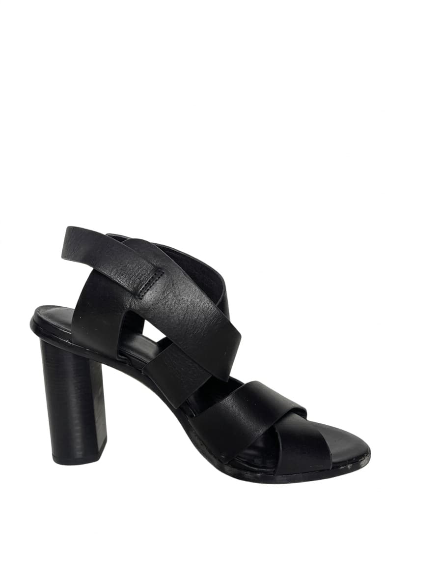 Joie Black Leather Criss-Cross Block Heel Sandals - EU 37.5 — photo 2 of 7