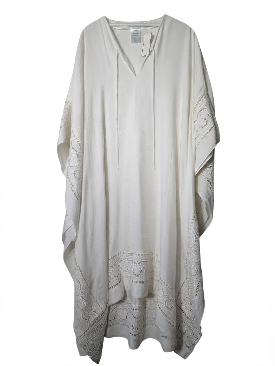 Jonathan Simkhai Lace Trim Kaftan Cover-Up White Size S — photo 1 of 9