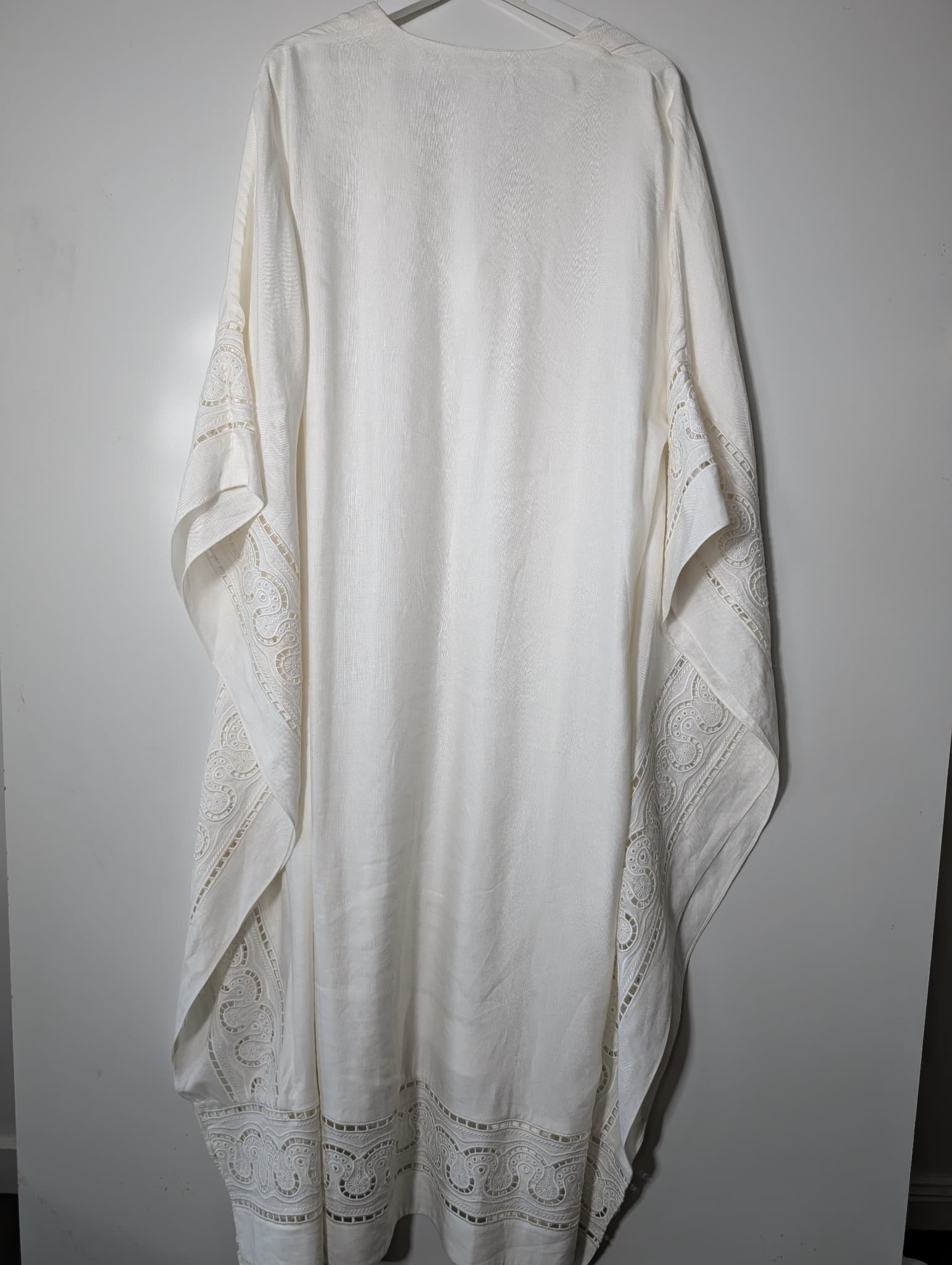 Jonathan Simkhai Lace Trim Kaftan Cover-Up White Size S — photo 8 of 9