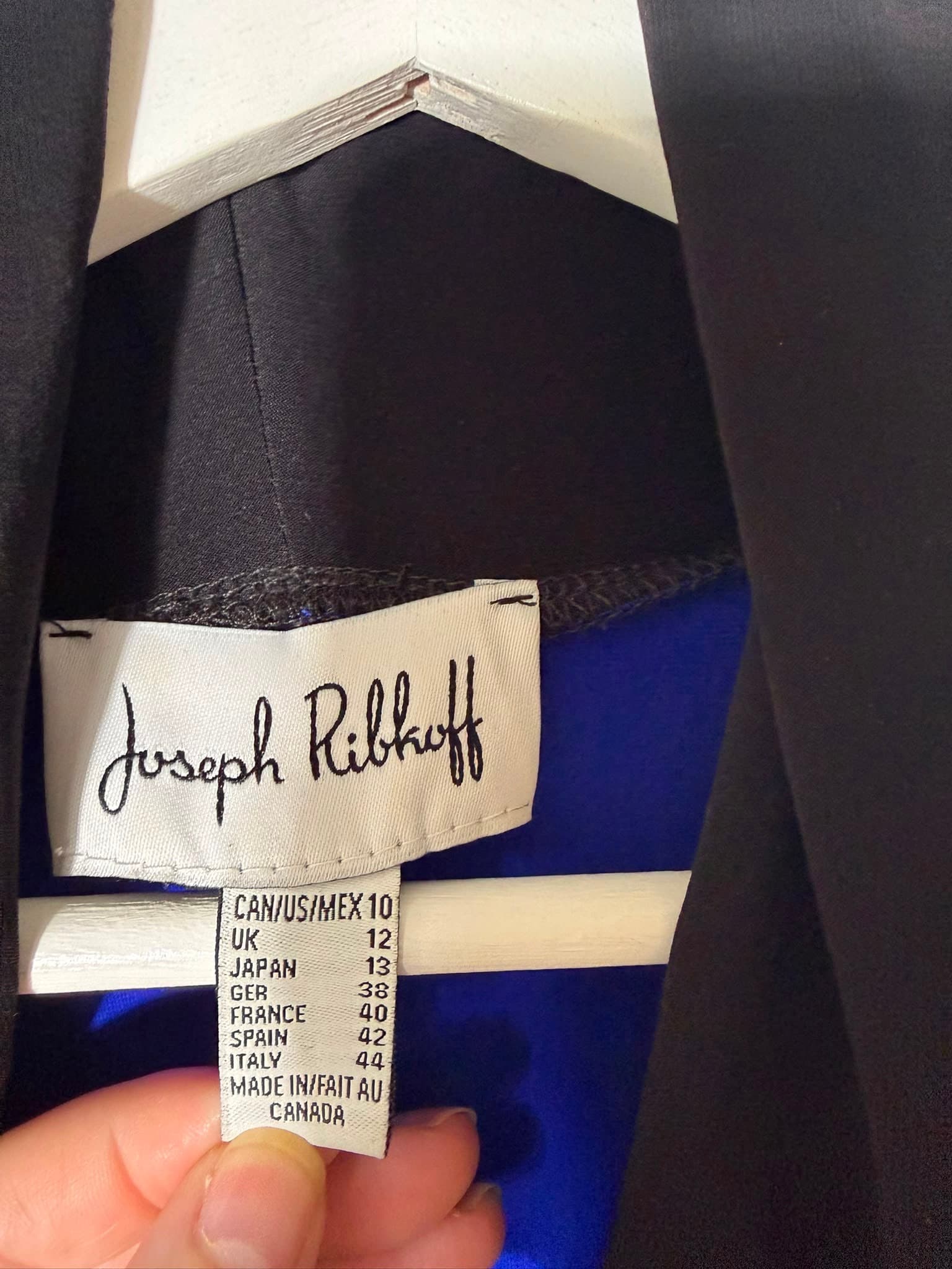 Joseph Ribkoff Color Block Cowl Neck Tunic Blue and Black US 10 — photo 2 of 5