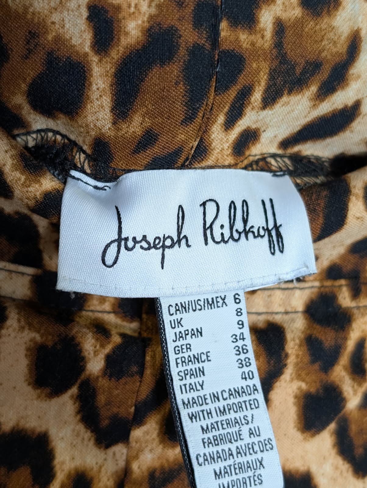 Joseph Ribkoff Leopard Print Pants - Side Stripe Detail US 6 — photo 6 of 6