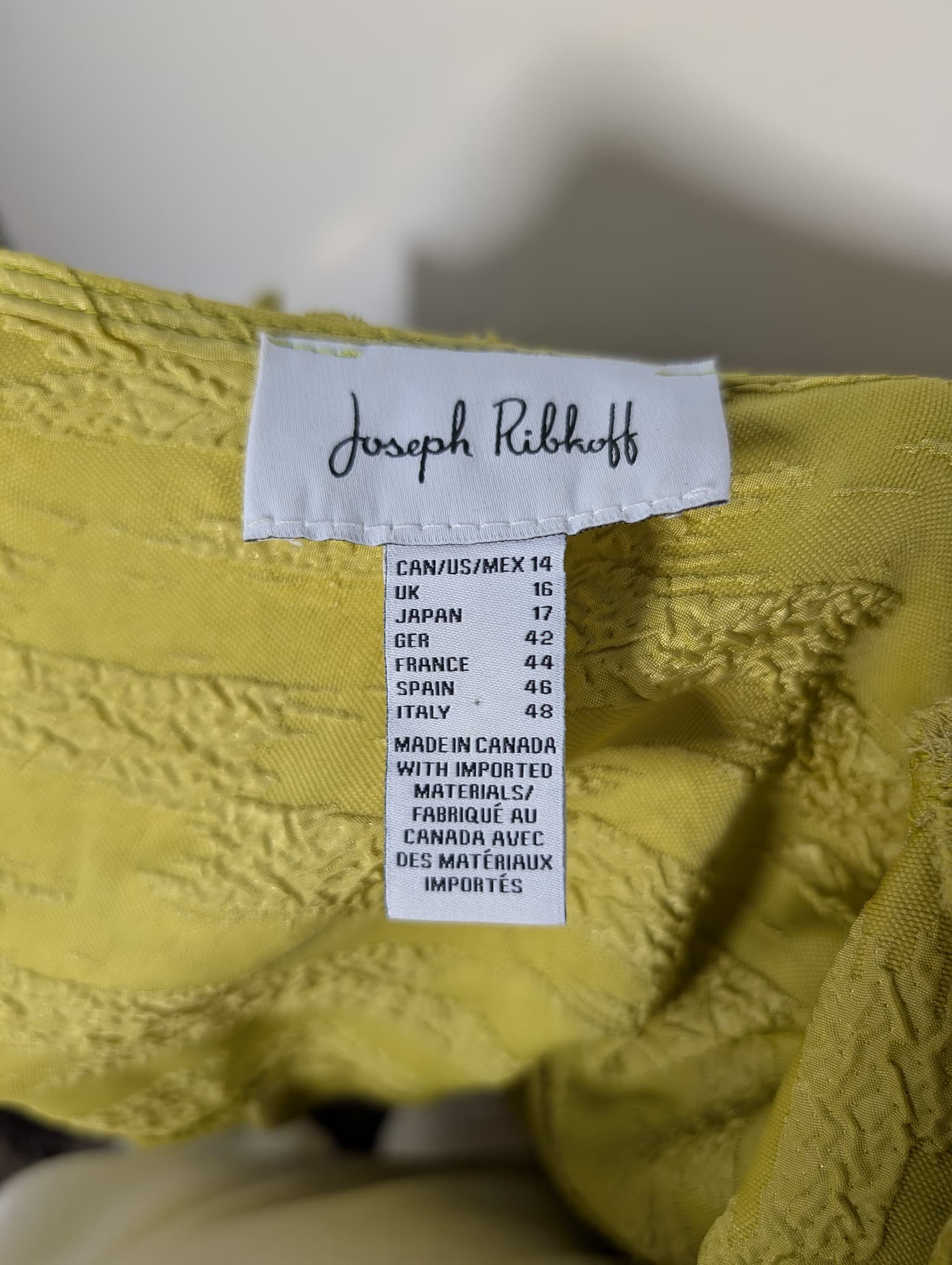 Joseph Ribkoff Open Front Jacket Lime Green Size 14 — photo 5 of 7