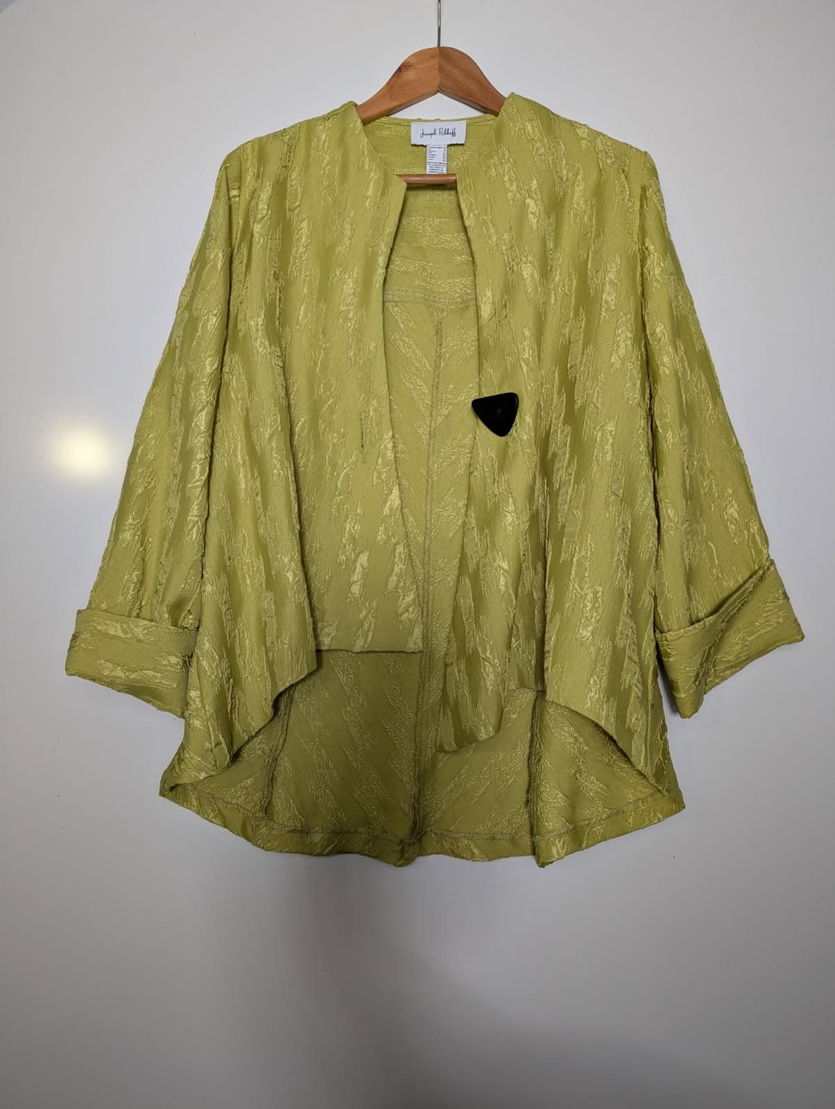 Joseph Ribkoff Textured Blouse - Lime Green High-Low Hem Women's Size 14 — photo 1 of 6