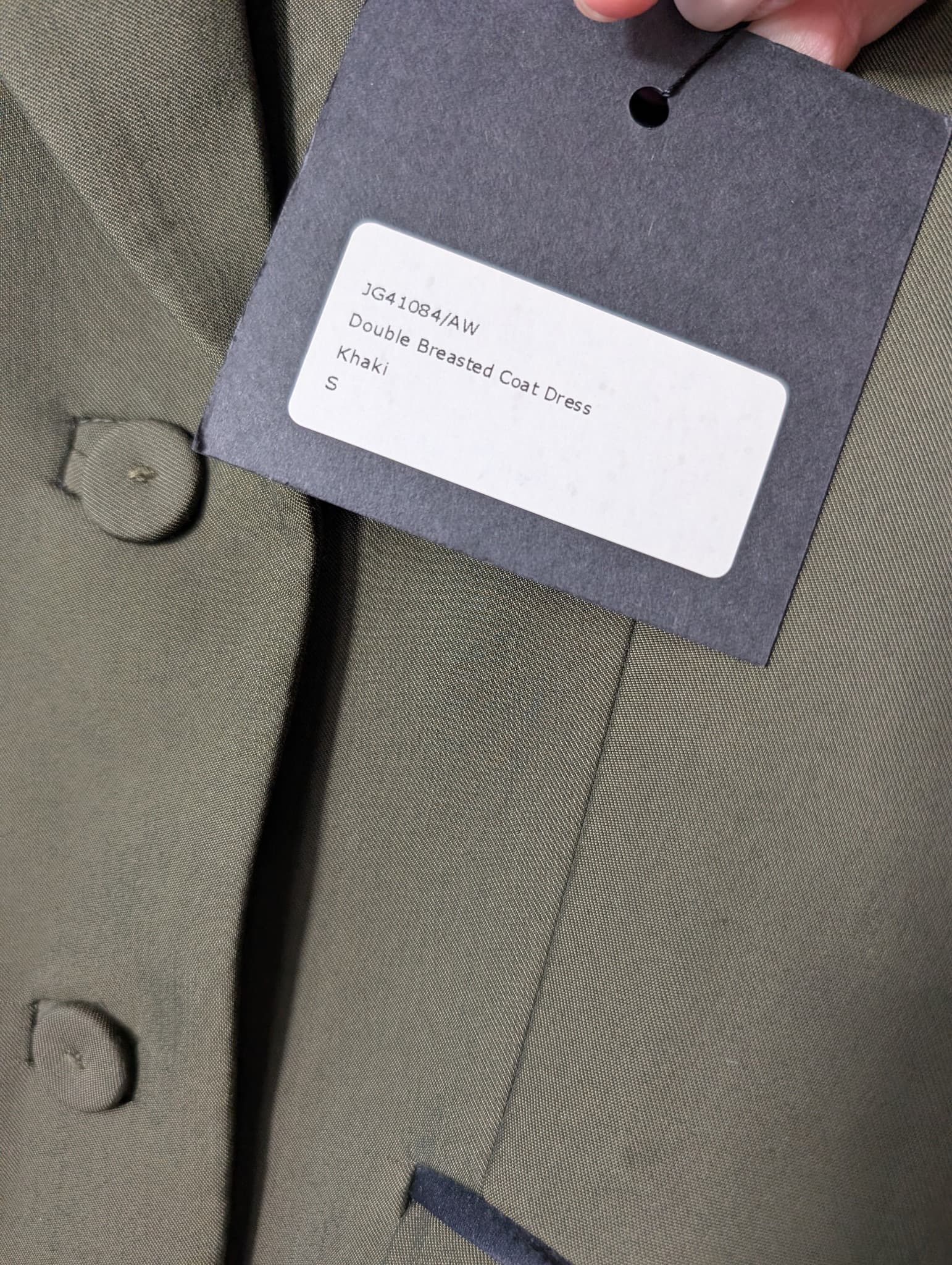 Josh Goot Double Breasted Coat Dress Olive Green Size S NWT — photo 6 of 6