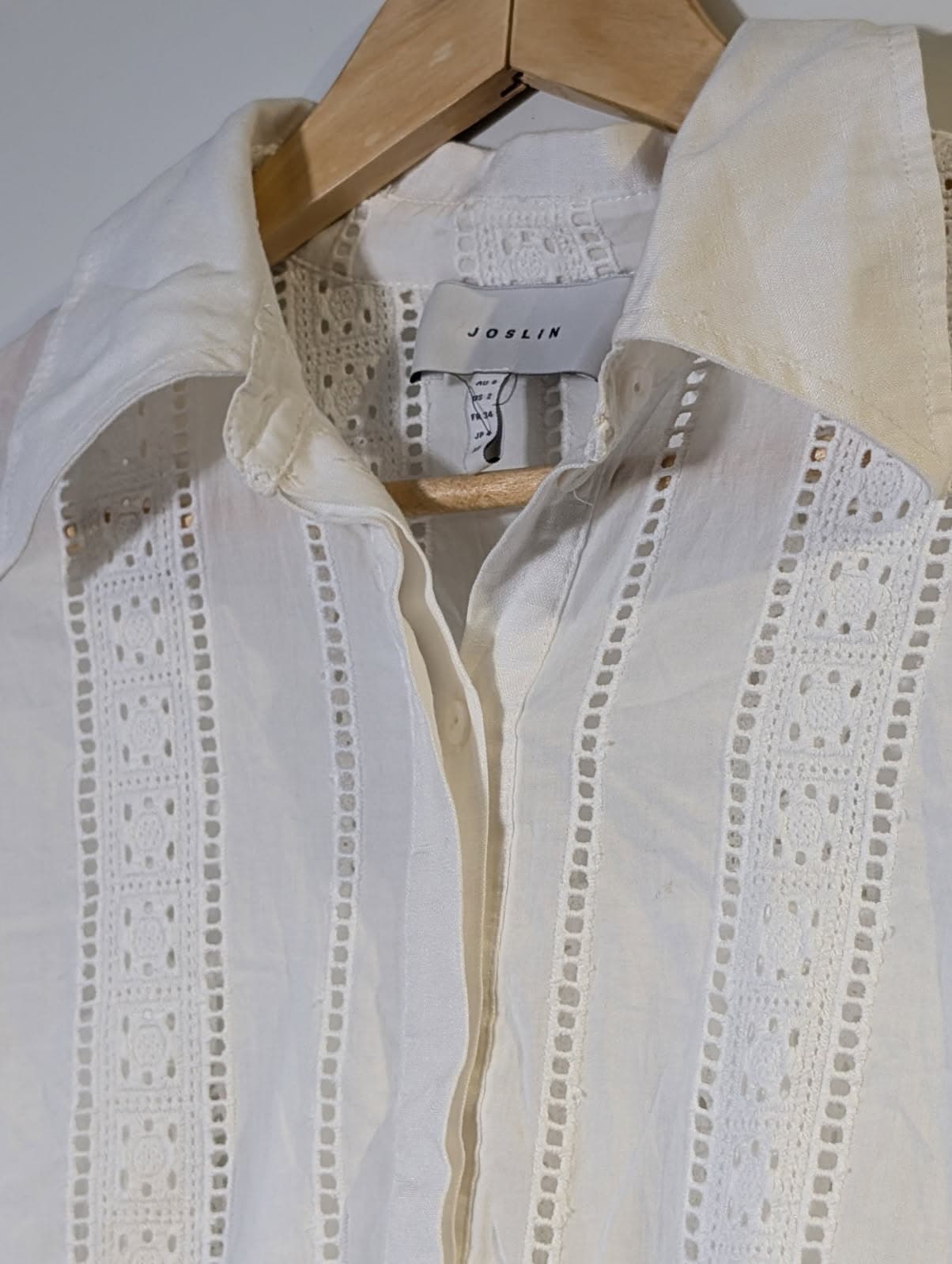 Joslin Studio Broderie Anglaise Button-Down Shirt White Women's AU 6 — photo 2 of 7