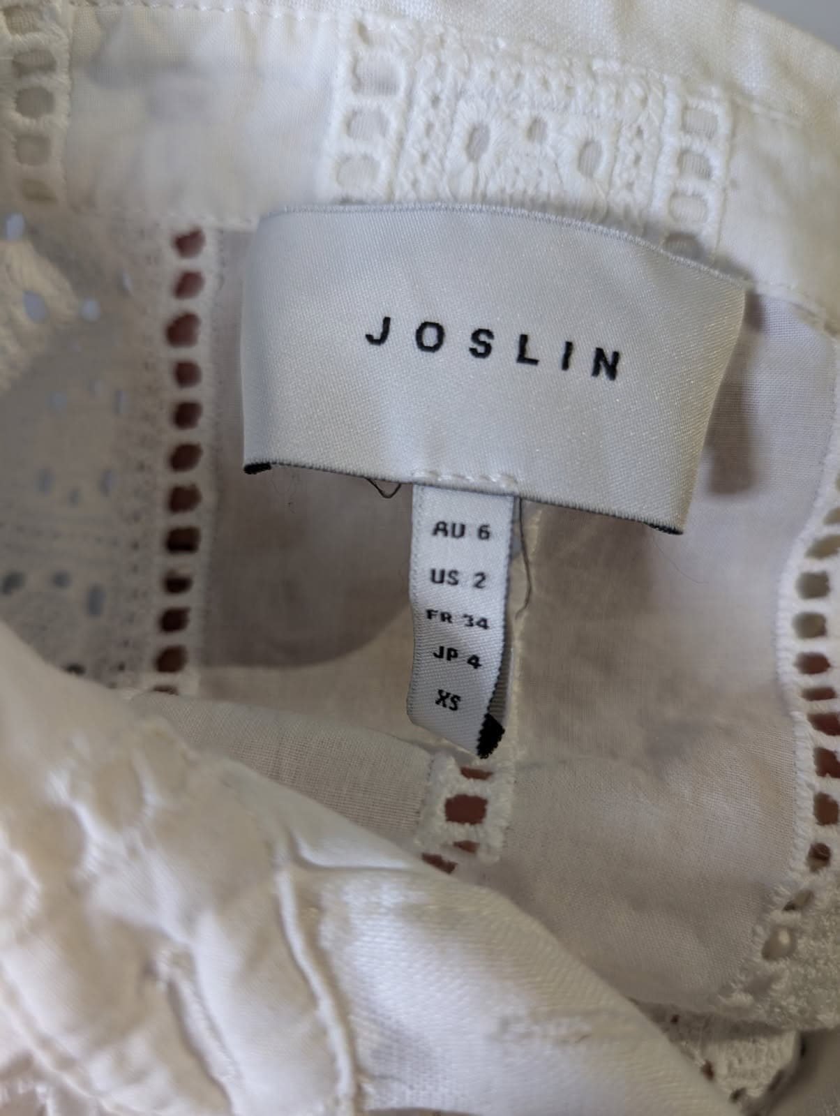 Joslin Studio Broderie Anglaise Button-Down Shirt White Women's AU 6 — photo 3 of 7