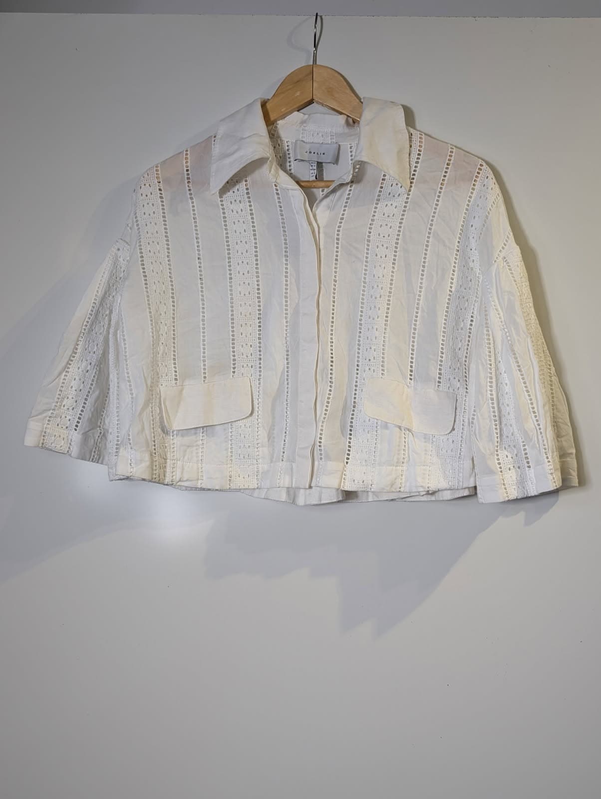 Joslin Studio Broderie Anglaise Button-Down Shirt White Women's AU 6 — photo 4 of 7