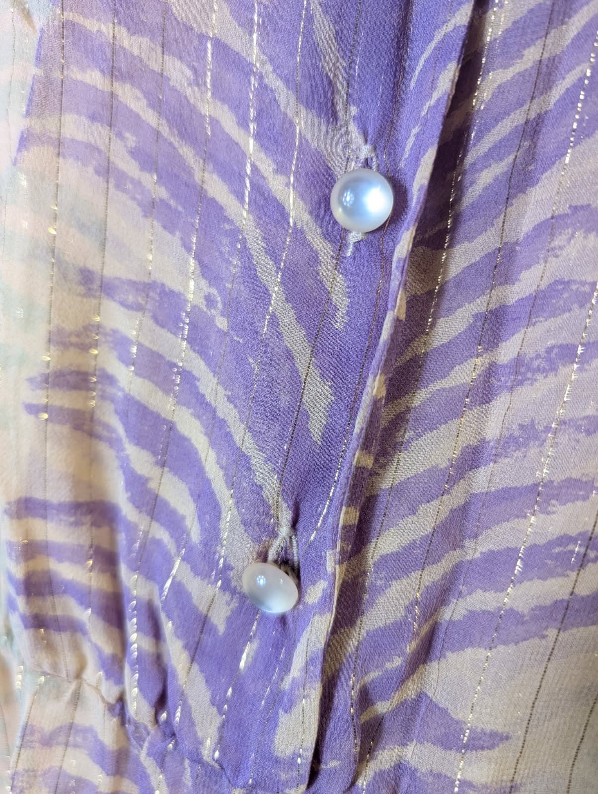 Jovovich-Hawk Silk Tunic Dress Purple Feather Print Size 4 — photo 2 of 6