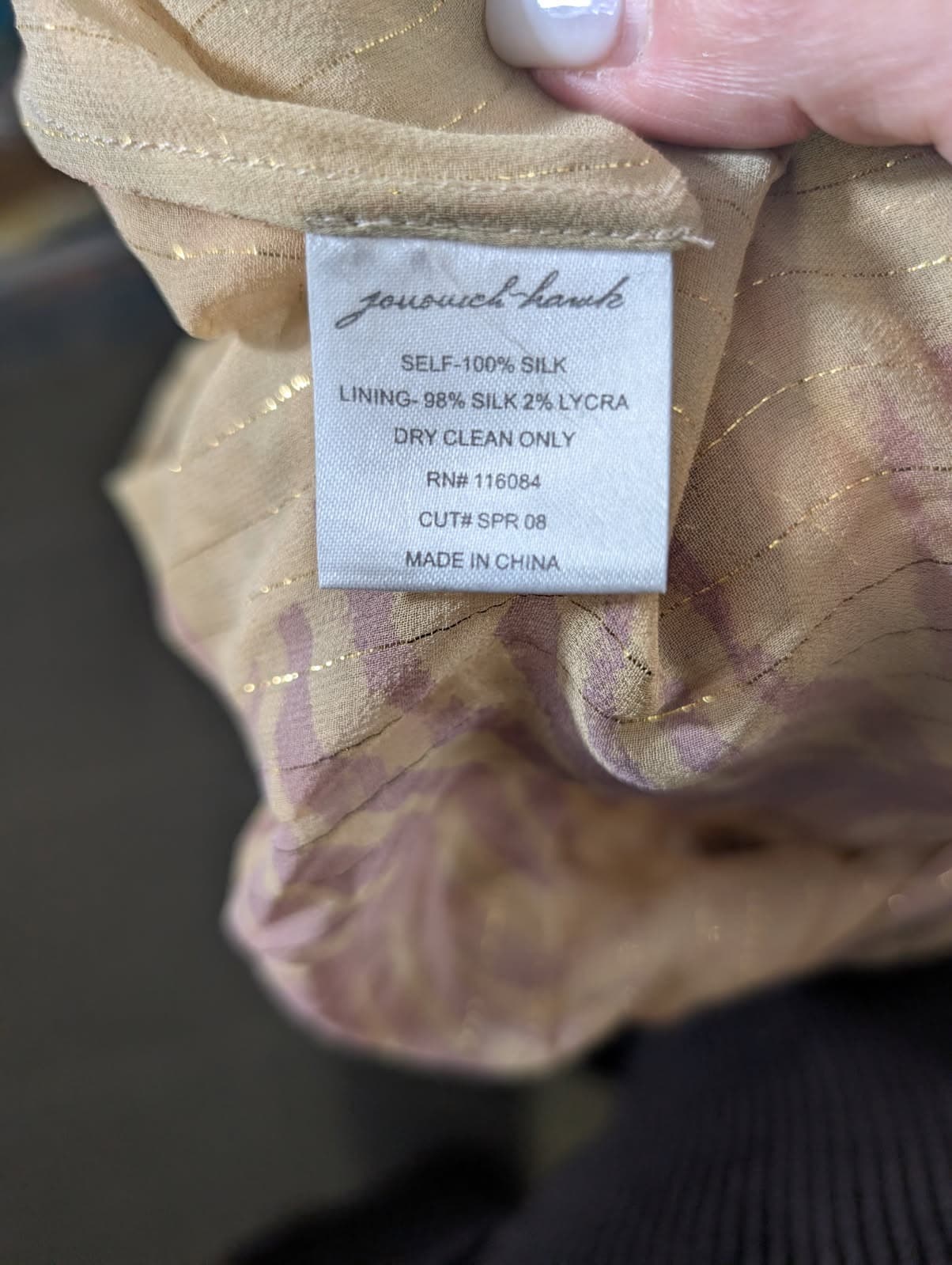 Jovovich-Hawk Silk Tunic Dress Purple Feather Print Size 4 — photo 6 of 6