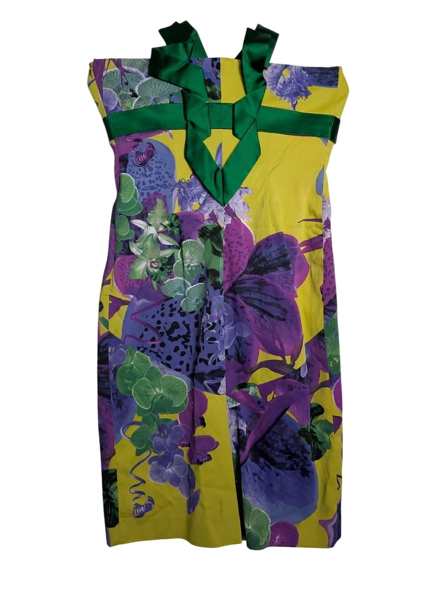 Karen Millen Floral Print Dress Satin Trim Women's UK 14 — photo 1 of 8