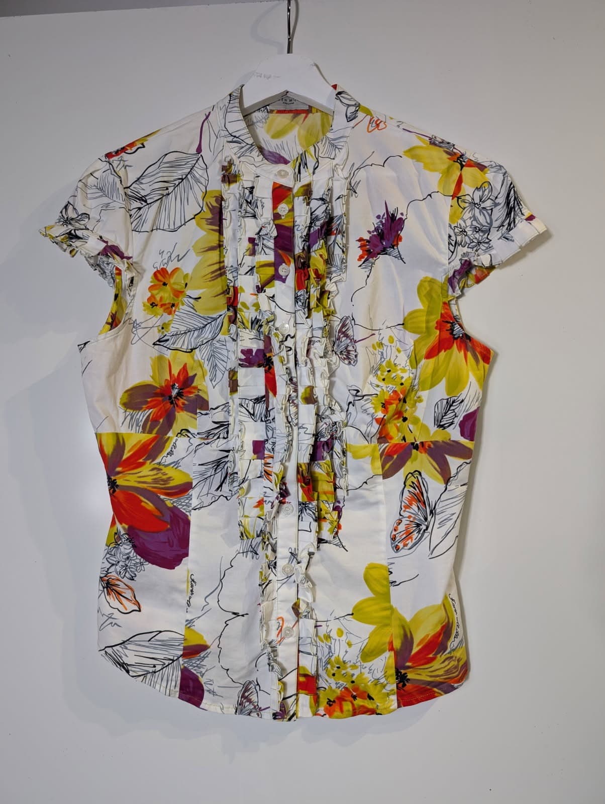 Karen Millen Floral Ruffle Front Blouse Multi-colour — photo 4 of 6