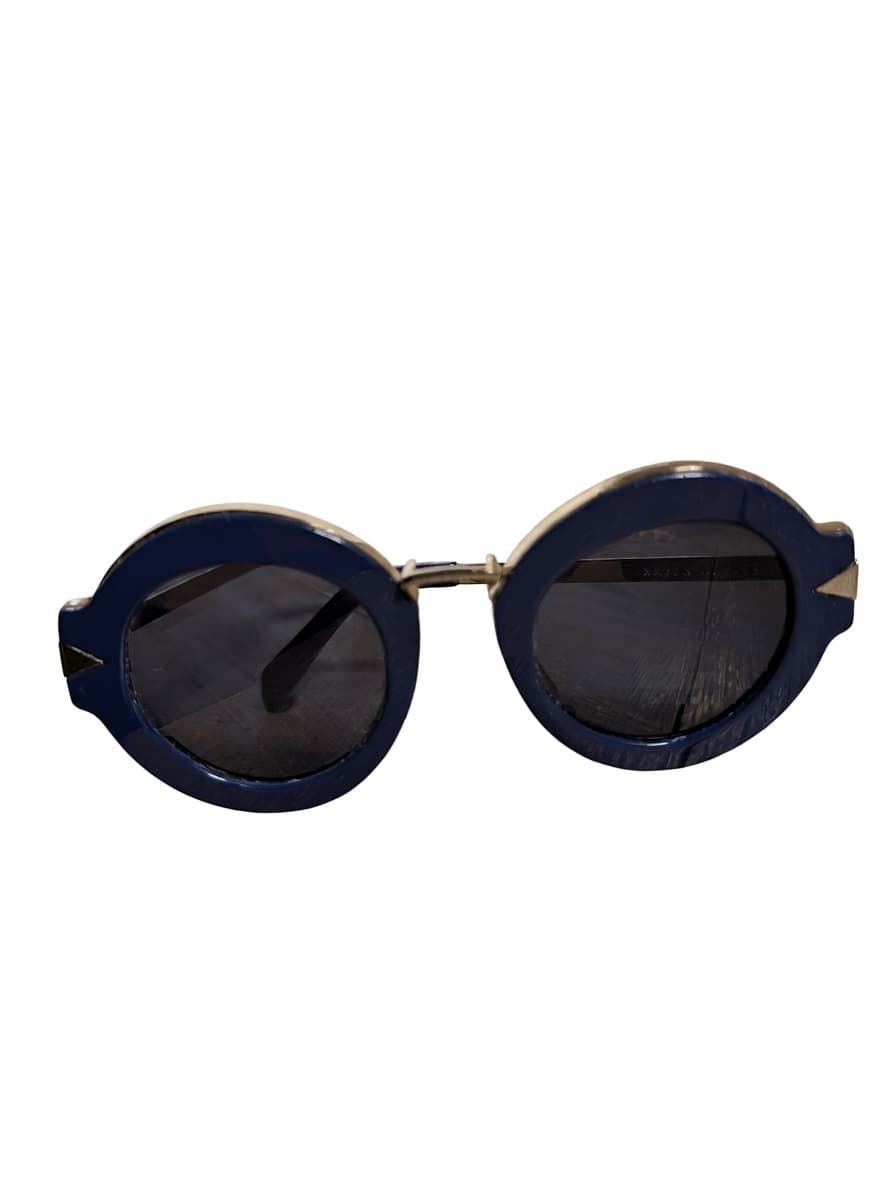 Karen Walker Deep Freeze Sunglasses Navy Blue Round Frames — photo 1 of 5