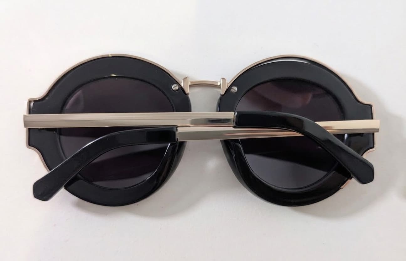 Karen Walker Maze 1507 Sunglasses - Black & Gold Round Frames — photo 2 of 4