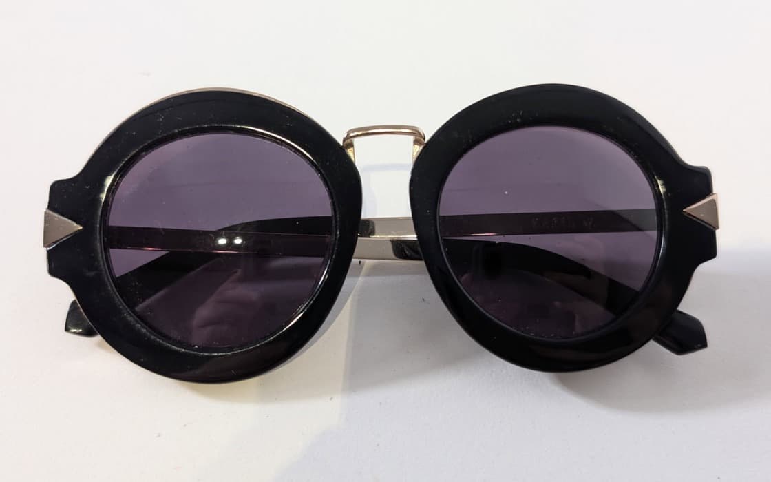 Karen Walker Maze 1507 Sunglasses - Black & Gold Round Frames — photo 1 of 4