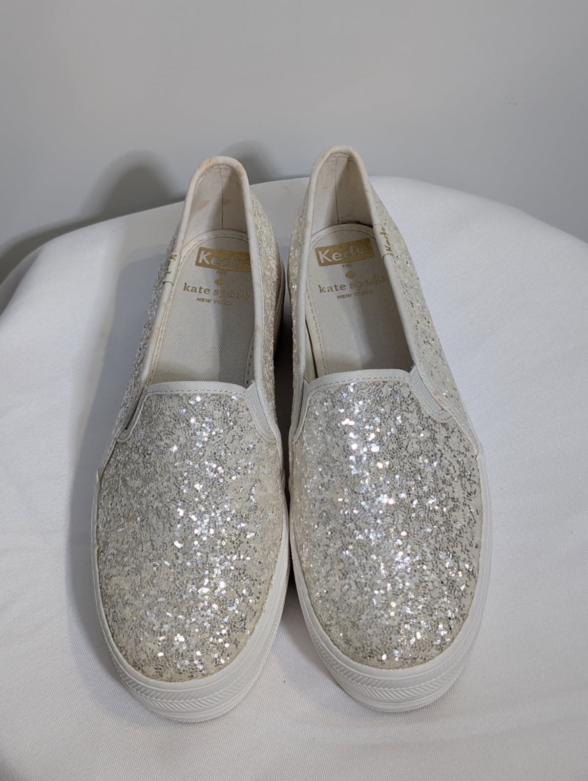 Kate Spade New York x Keds Glitter Platform Slip-On Sneakers Gold US 8 — photo 2 of 6