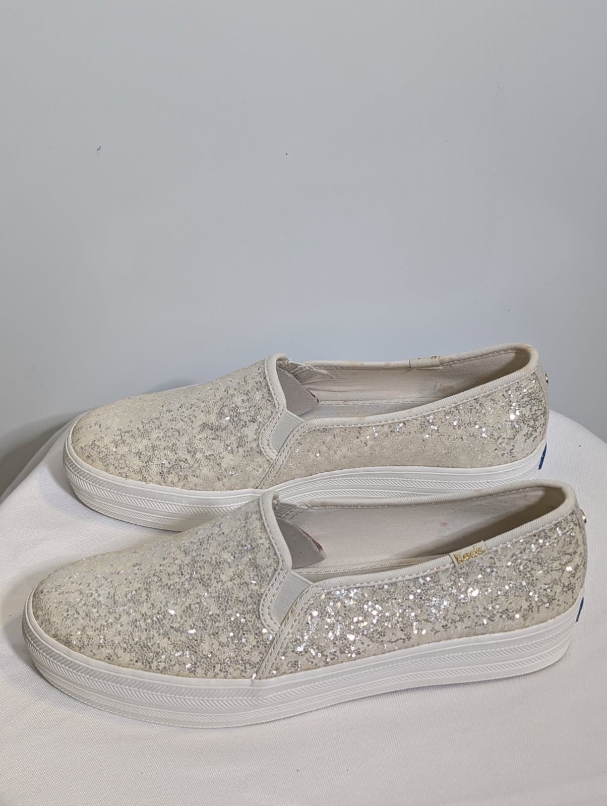 Kate Spade New York x Keds Glitter Platform Slip-On Sneakers Gold US 8 — photo 3 of 6
