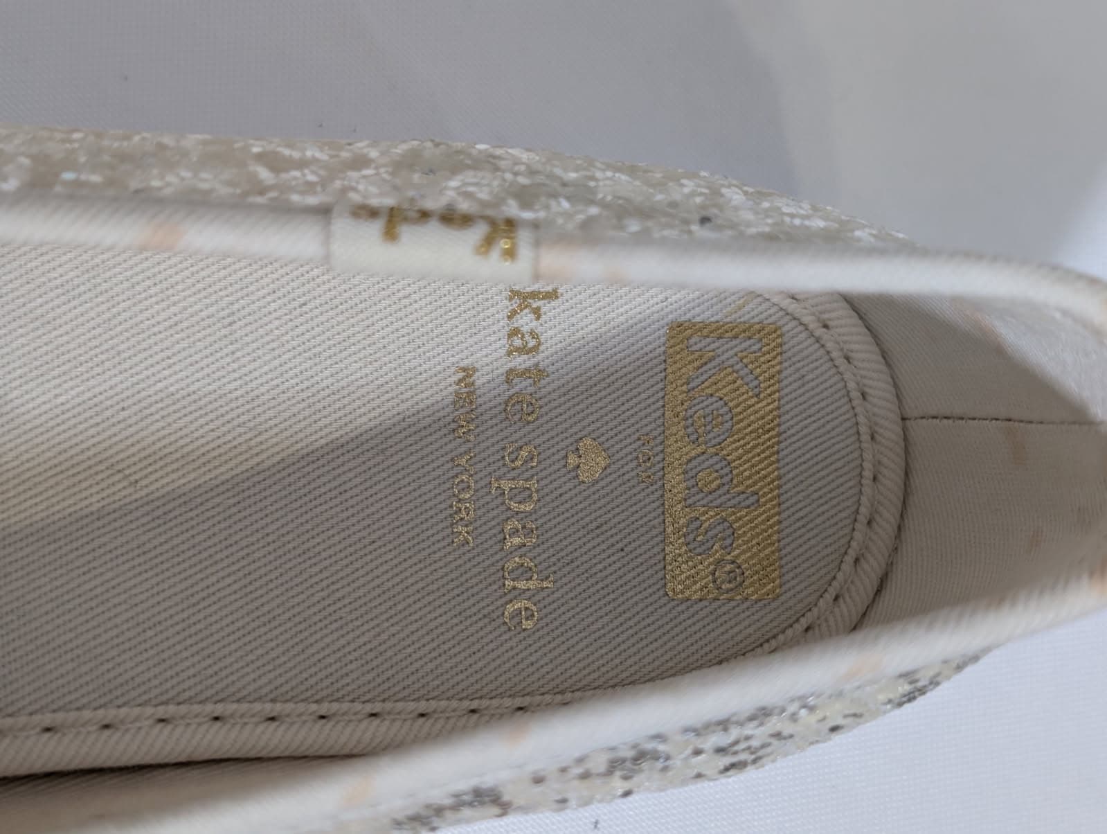 Kate Spade New York x Keds Glitter Platform Slip-On Sneakers Gold US 8 — photo 6 of 6