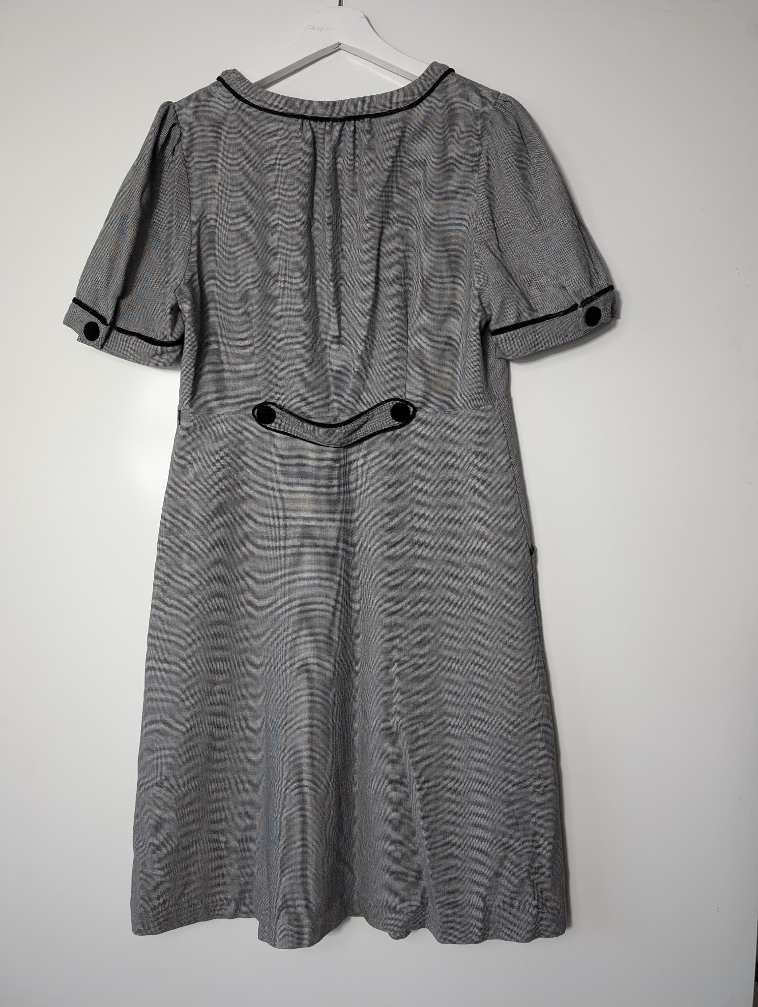 KATHERINE London V-Neck Dress Grey Houndstooth Size 12 — photo 5 of 8