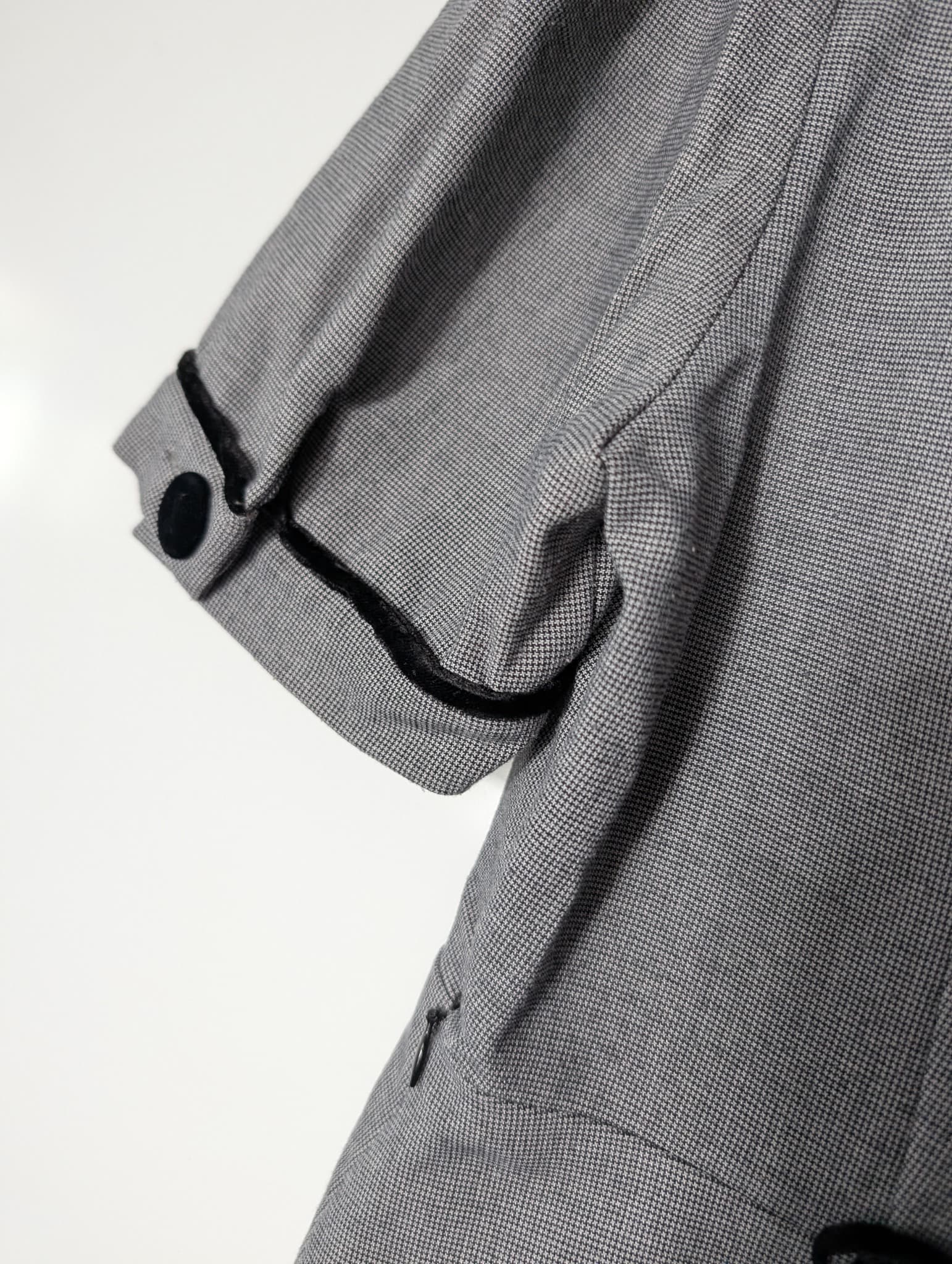 KATHERINE London V-Neck Dress Grey Houndstooth Size 12 — photo 7 of 8
