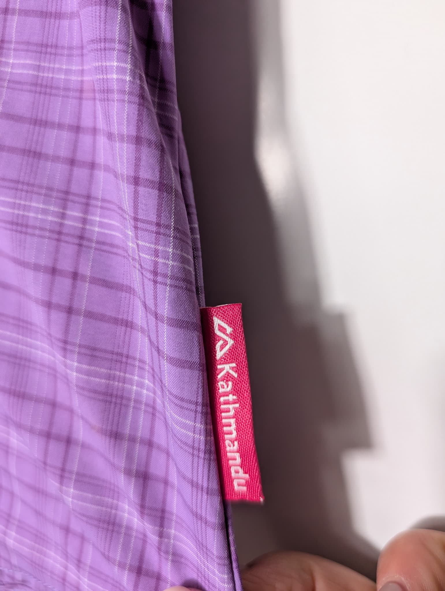 Kathmandu No Fly Zone Women's Short Sleeve Shirt Purple Plaid Size 12 — photo 3 of 8