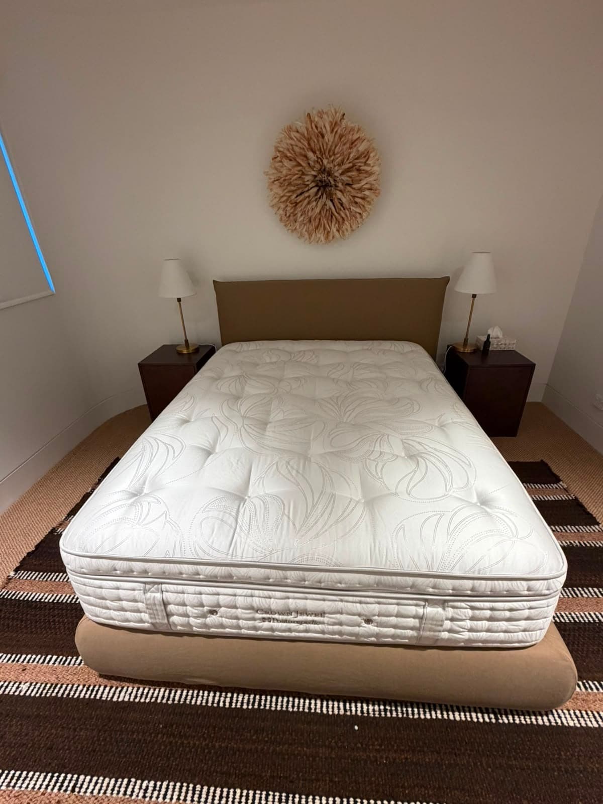 King Living Jasper Queen Bed Frame Beige Upholstered Removable Cover BRAND NEW — photo 2 of 3