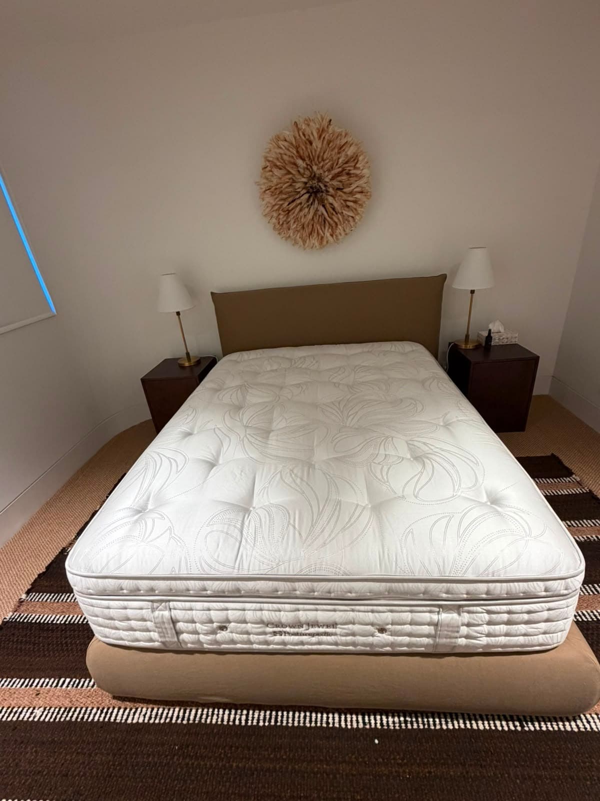 King Living Jasper Queen Bed Frame Beige Upholstered Removable Cover BRAND NEW — photo 3 of 3