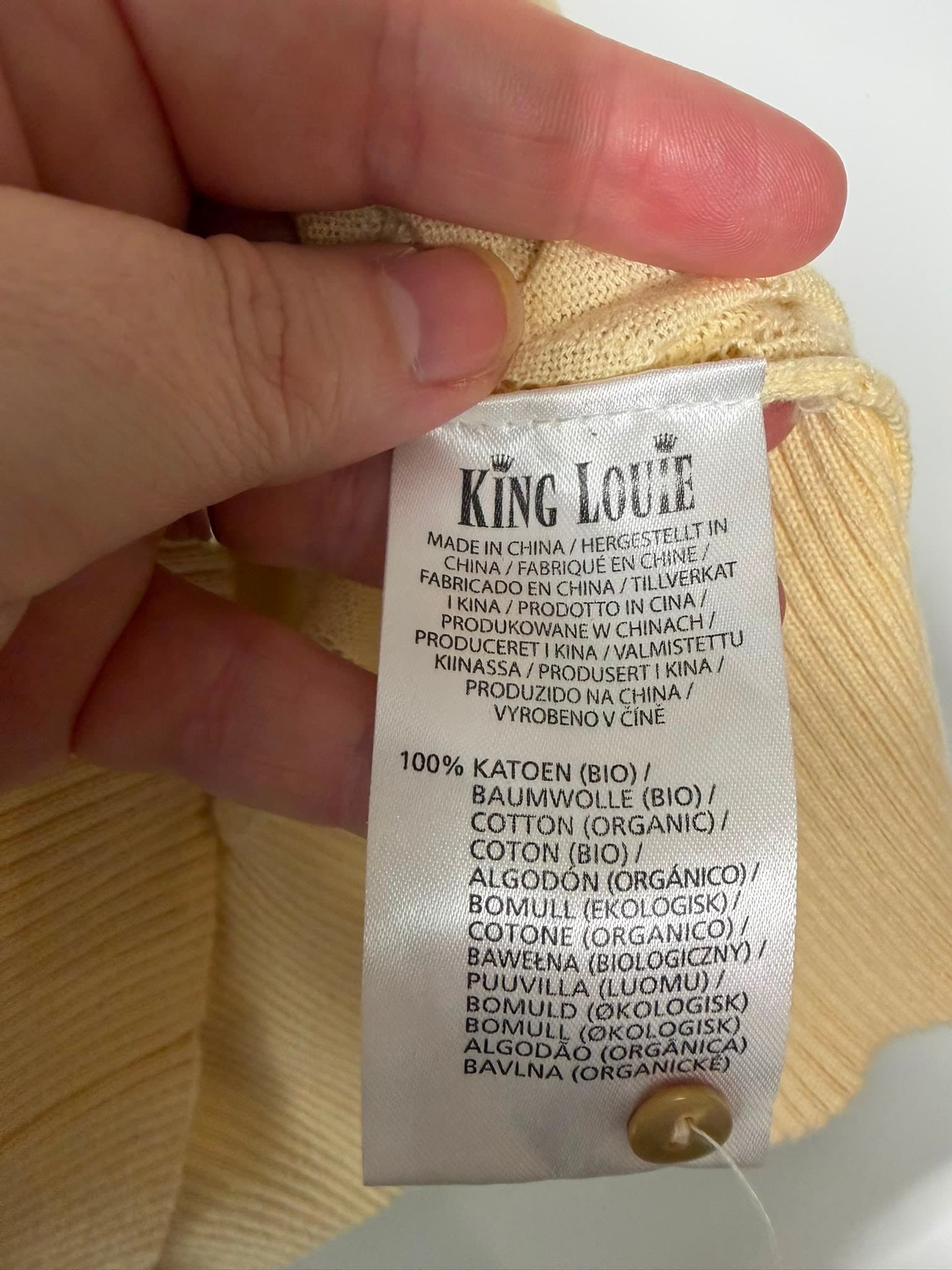 King Louie Knit Top Yellow Chevron Pattern XL — photo 3 of 5