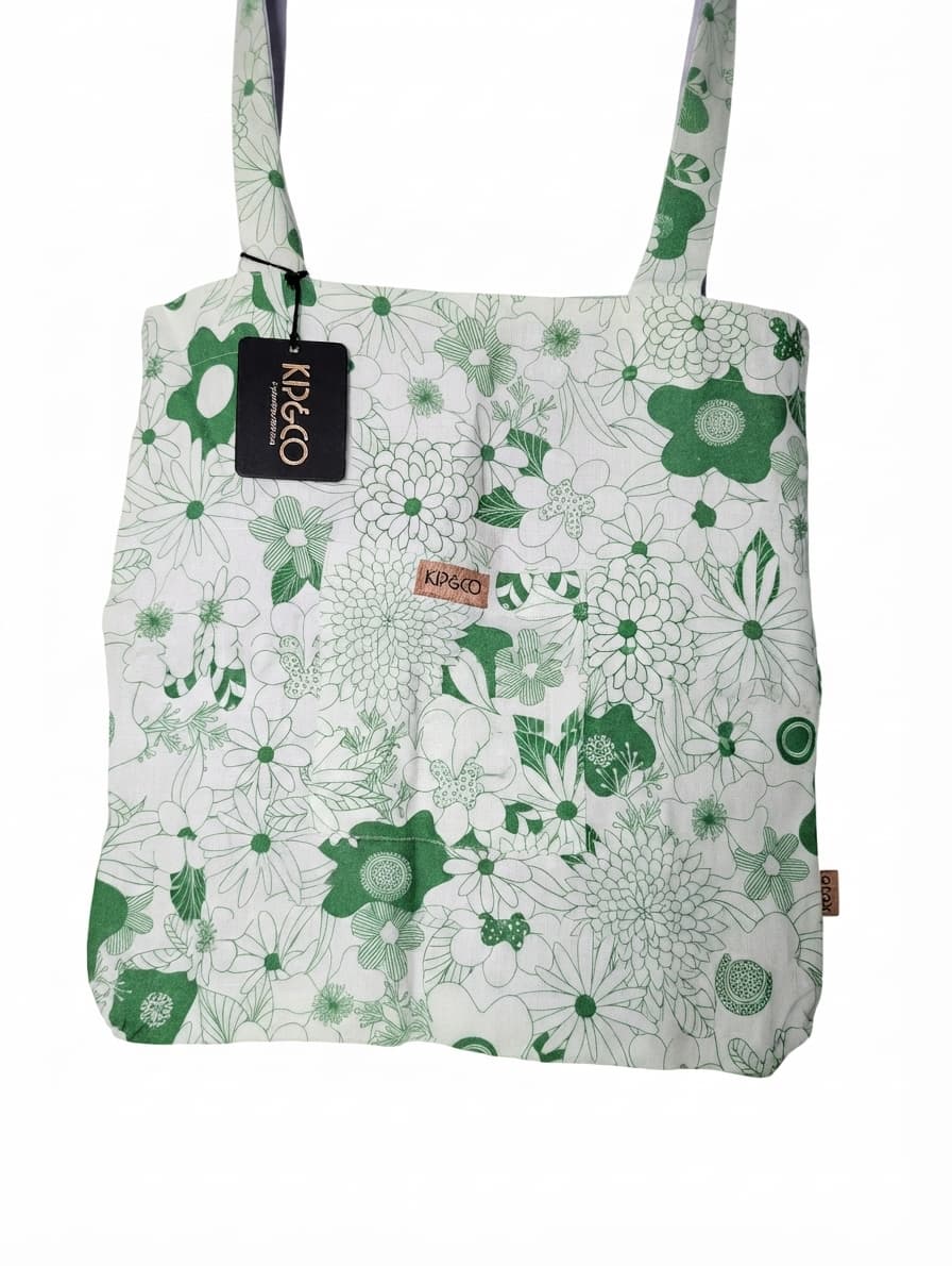 Kip&Co Linen Tote Bag Green Floral Print One Size — photo 1 of 10
