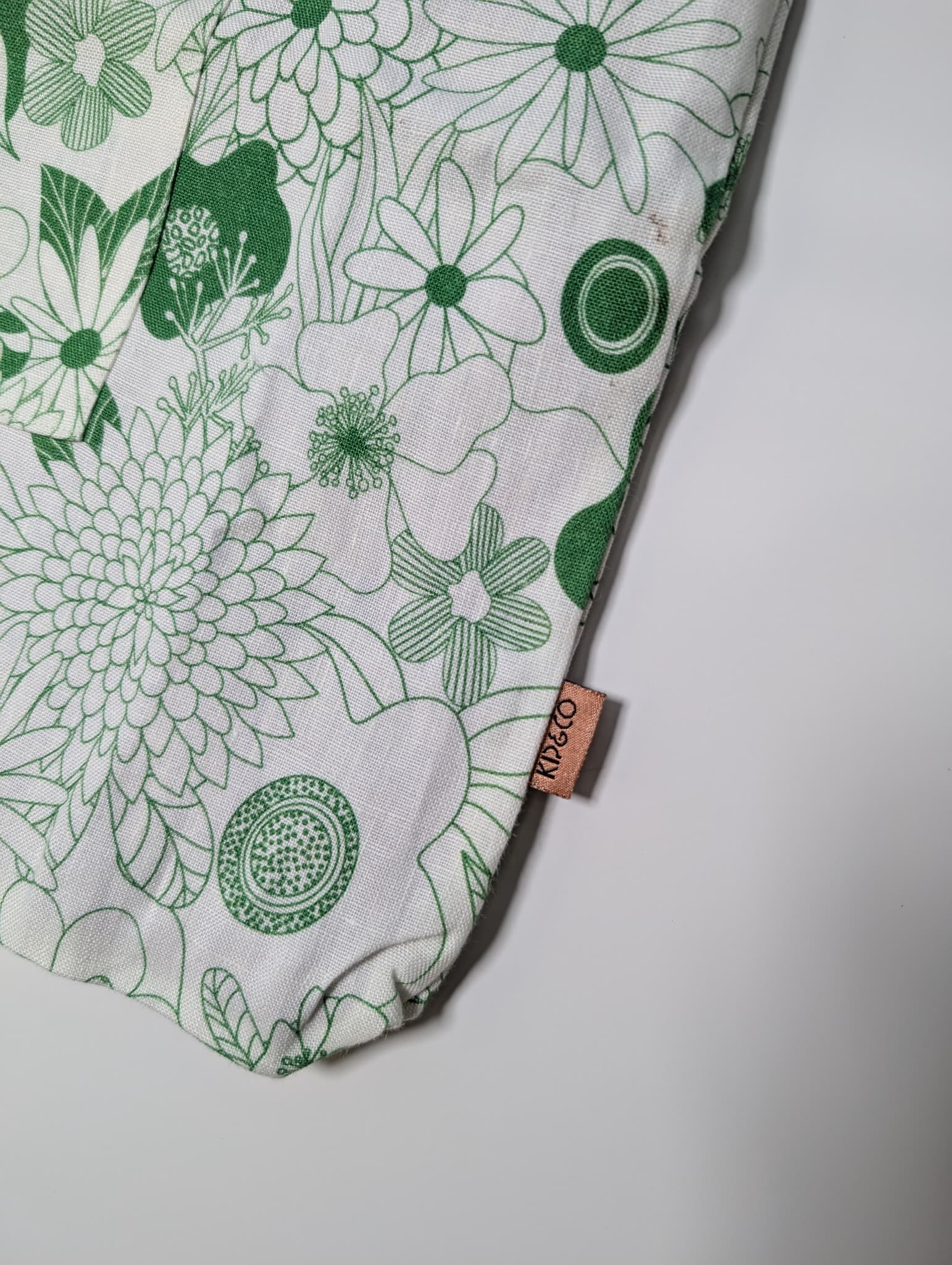 Kip&Co Linen Tote Bag Green Floral Print One Size — photo 2 of 10