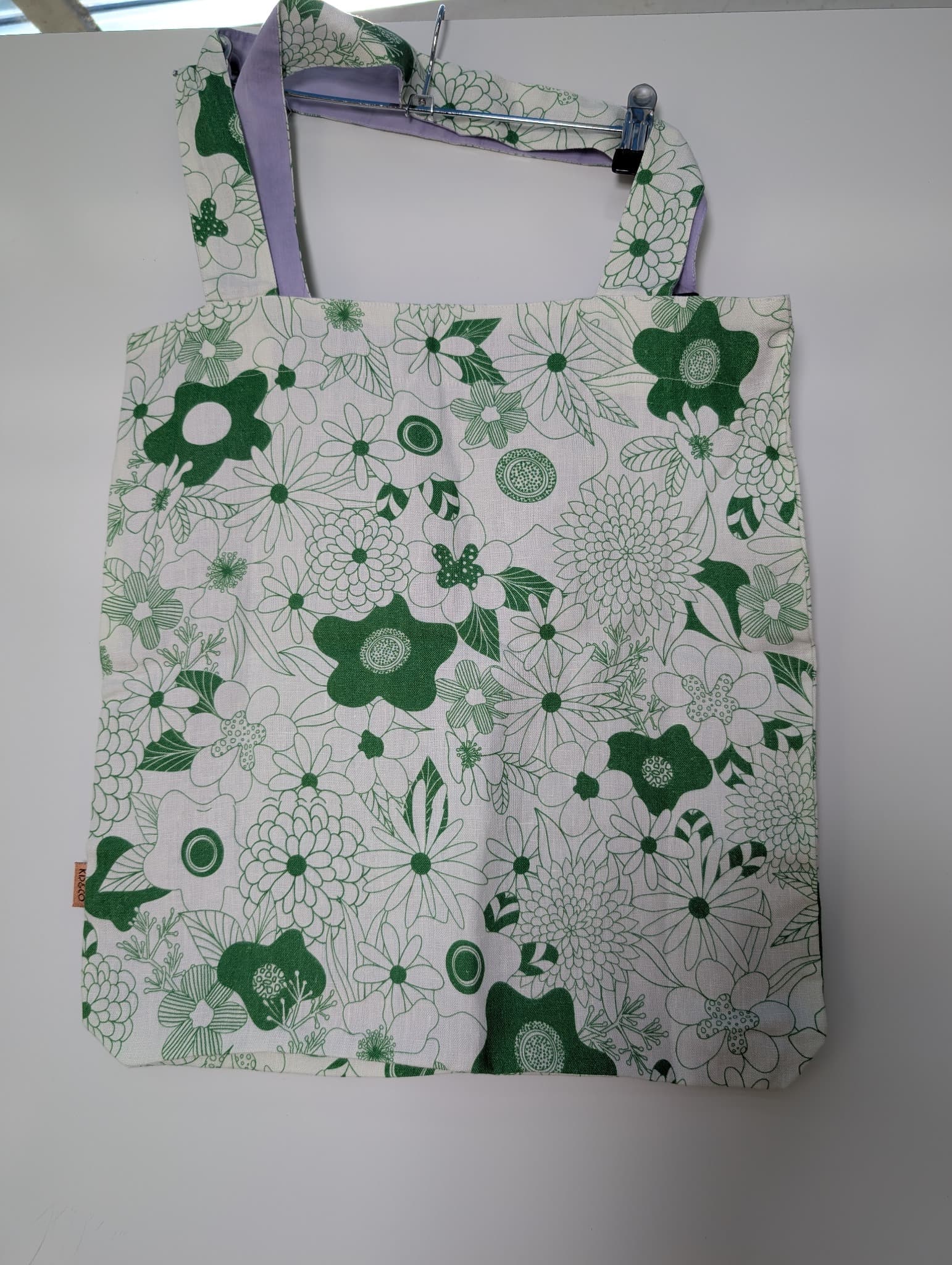 Kip&Co Linen Tote Bag Green Floral Print One Size — photo 4 of 10