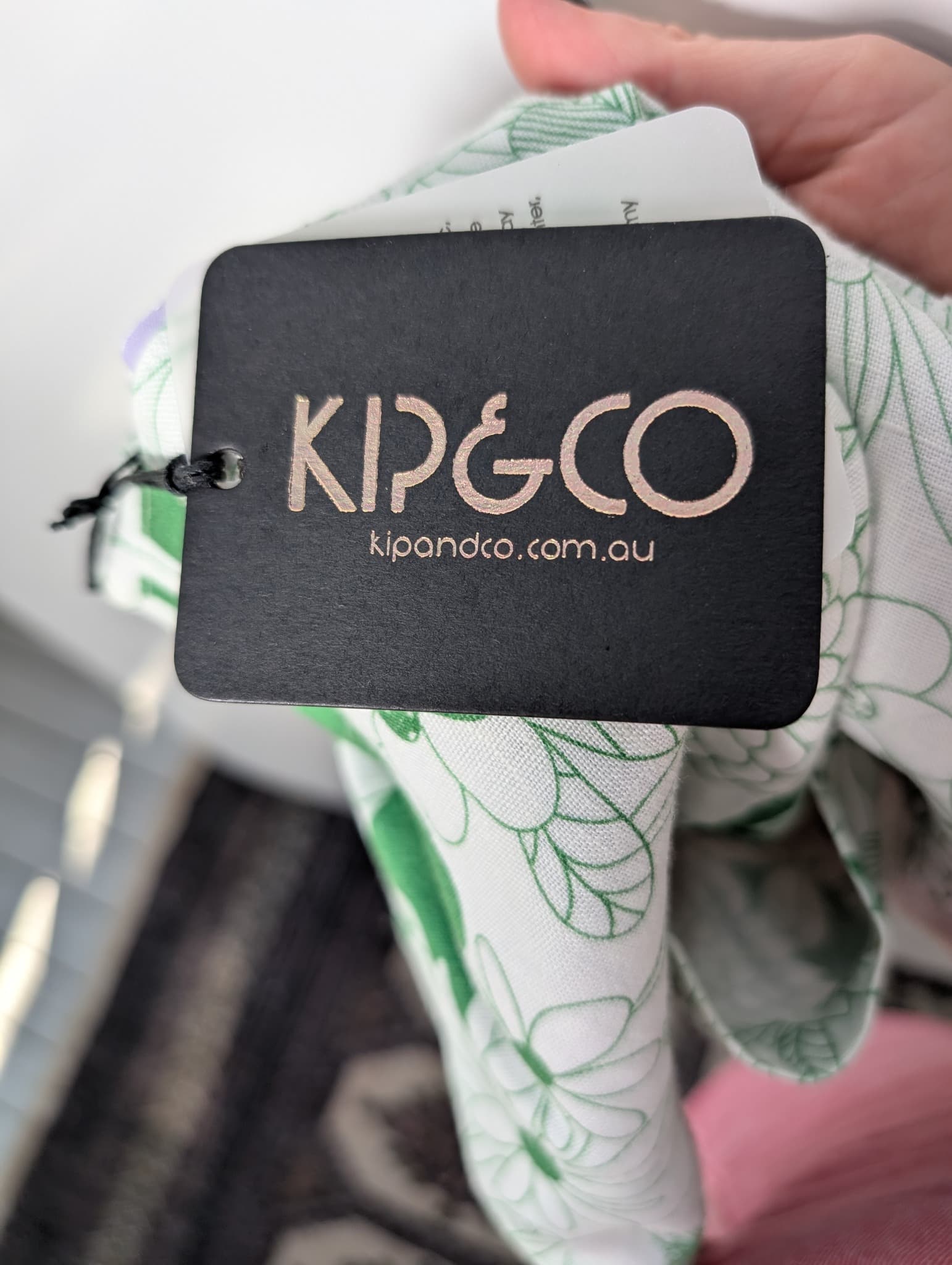 Kip&Co Linen Tote Bag Green Floral Print One Size — photo 7 of 10