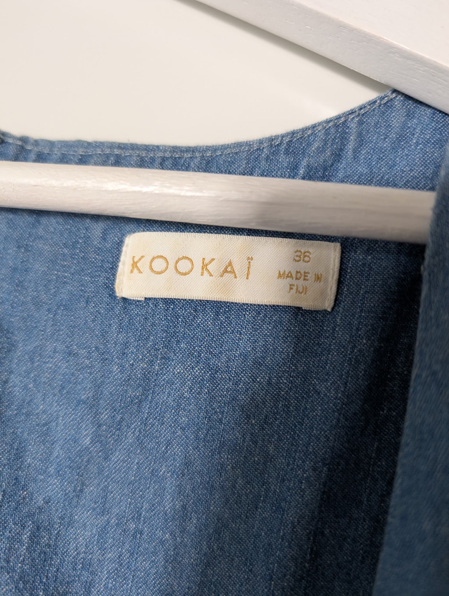 Kookai Denim V-Neck Playsuit Blue Size 36 — photo 3 of 6