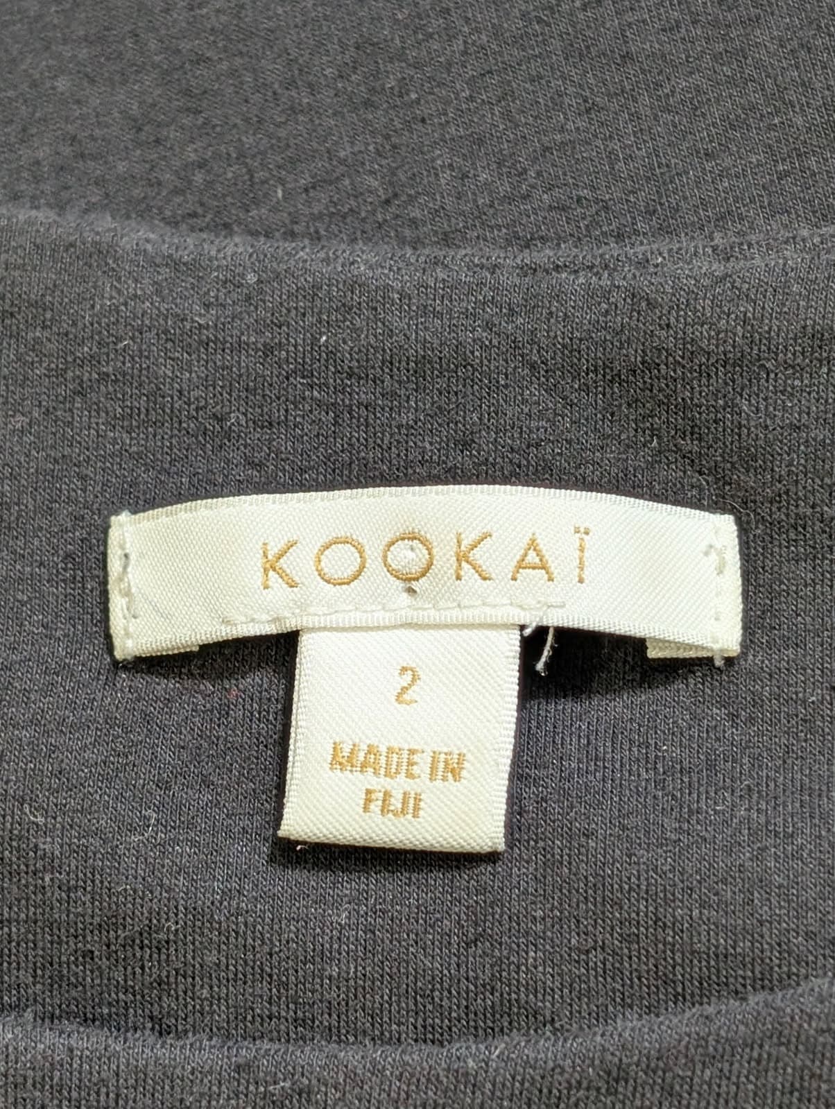 Kookai Long Sleeve Ruffle Hem Mini Dress Black Size 2 — photo 2 of 5