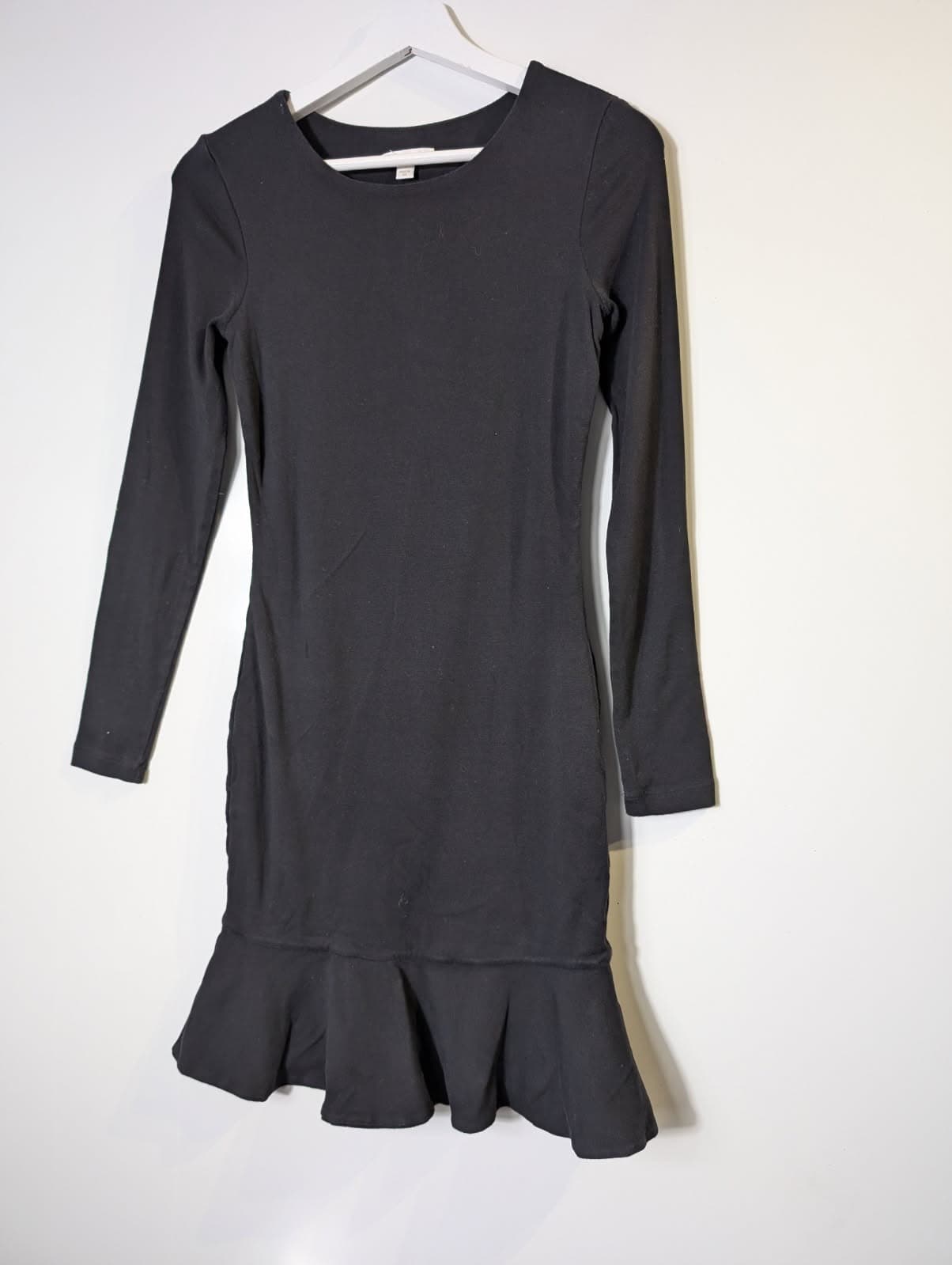 Kookai Long Sleeve Ruffle Hem Mini Dress Black Size 2 — photo 3 of 5